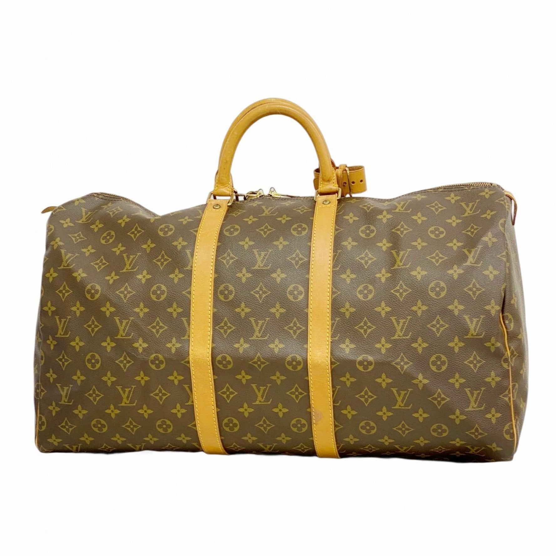 Louis Vuitton Monogram Keepall 55 Boston Bag M41424 Brown Men's and Women's
