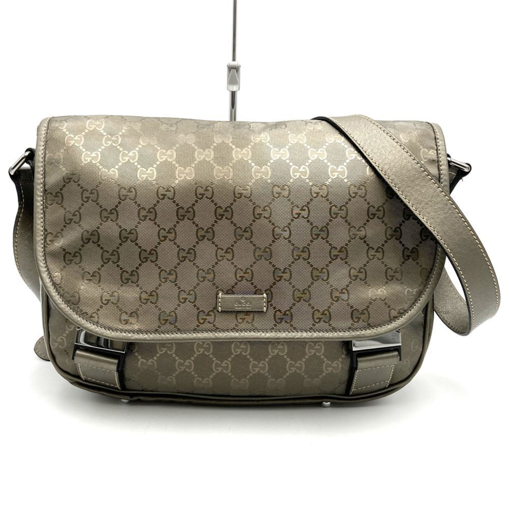 GUCCI Shoulder Bag GG Imprime Crossbody Brown Metallic