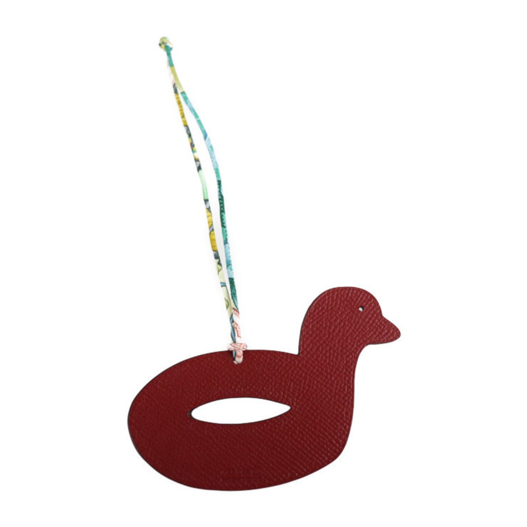 HERMES Petit Ashe h Keychain Taurillon Clemence Vaux Epson Navy Red Bird Duck Bag Charm
