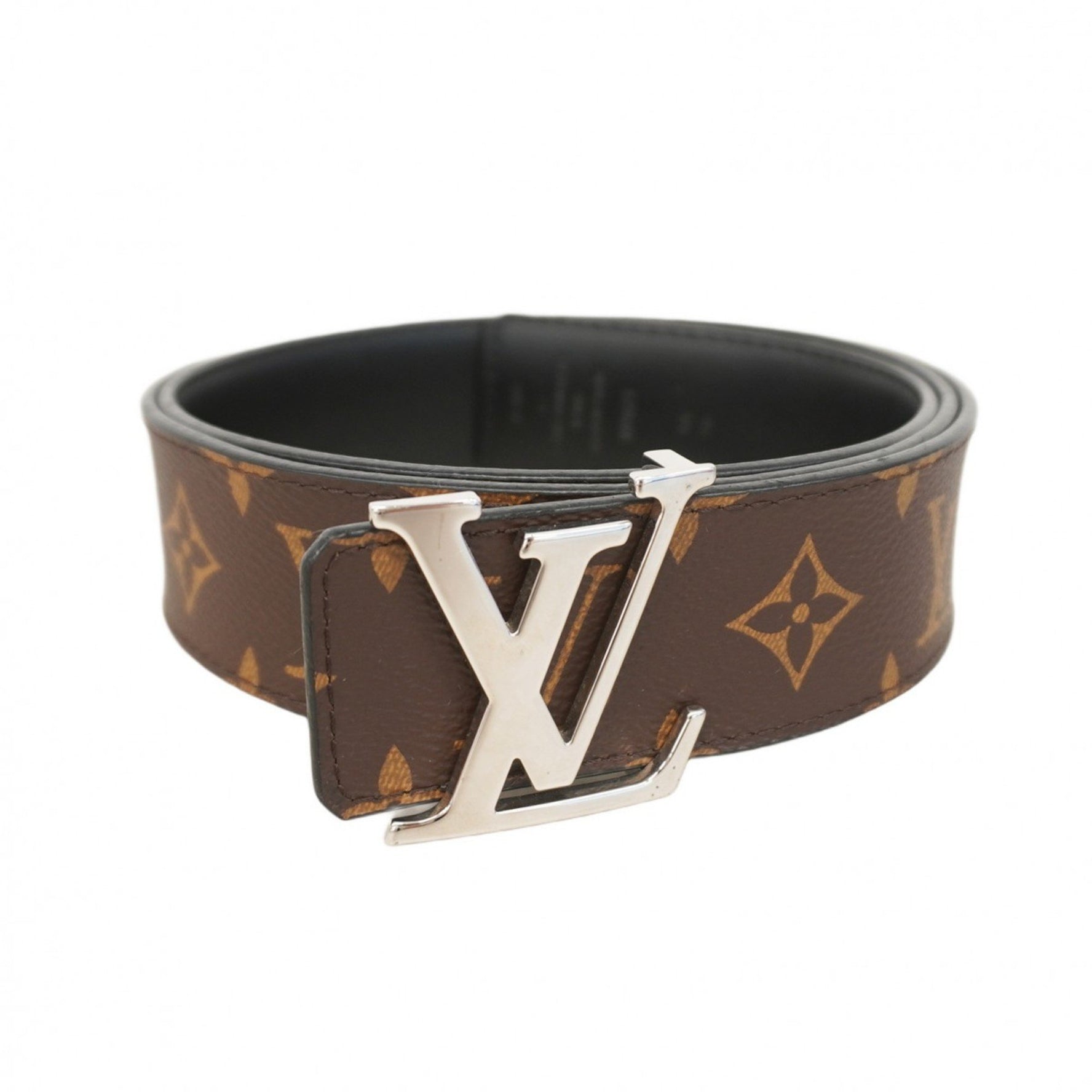 Louis Vuitton Monogram Santur Belt with LV Initials, Black/Brown