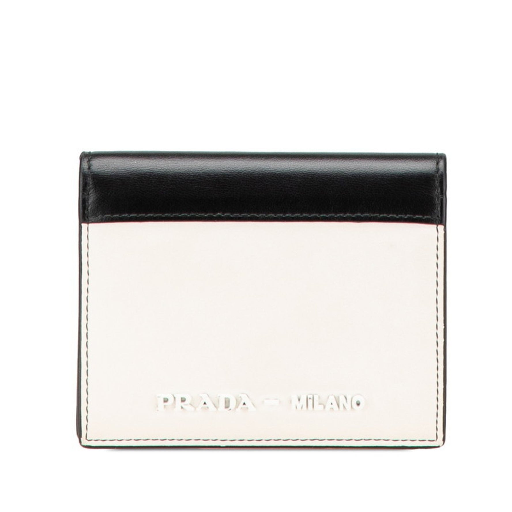 Prada Bifold Wallet in White and Black Leather