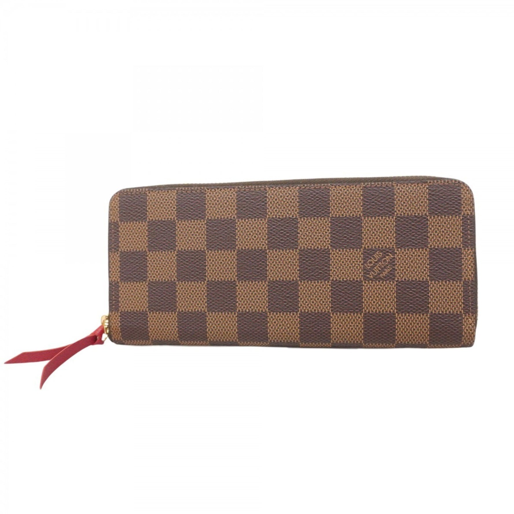 Louis Vuitton Damier Portefeuille Clemence Long Wallet Ebene Cerise