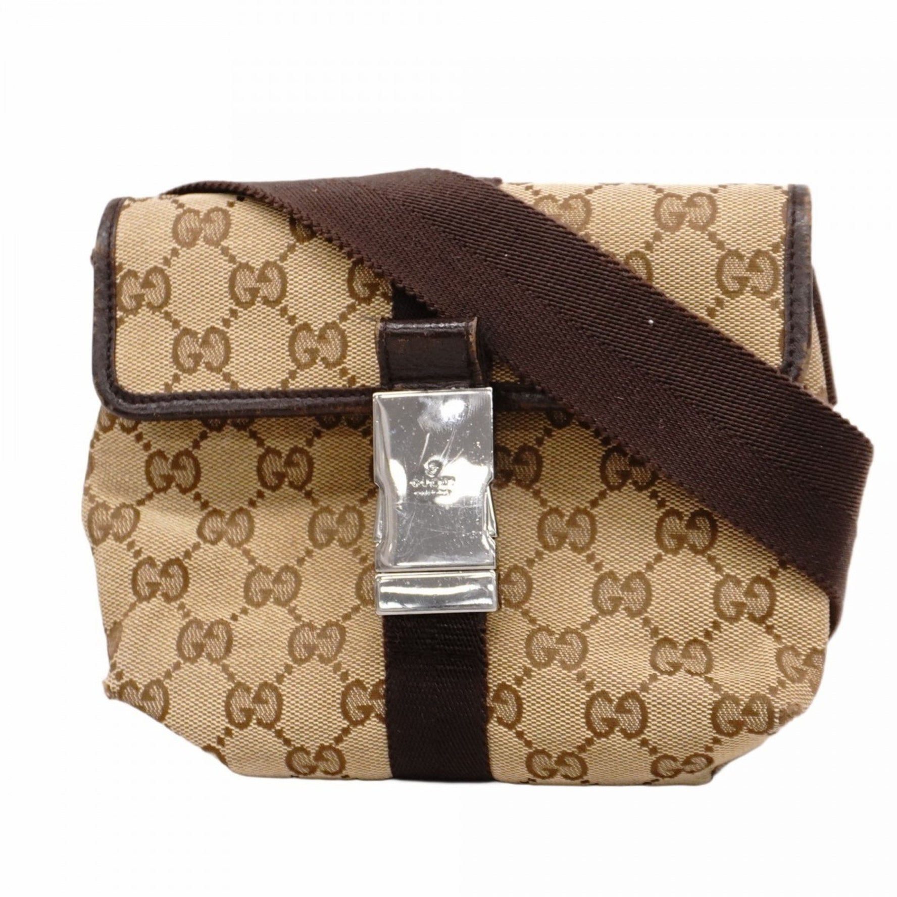 Gucci Waist Bag GG Canvas Beige Brown Men's Women's