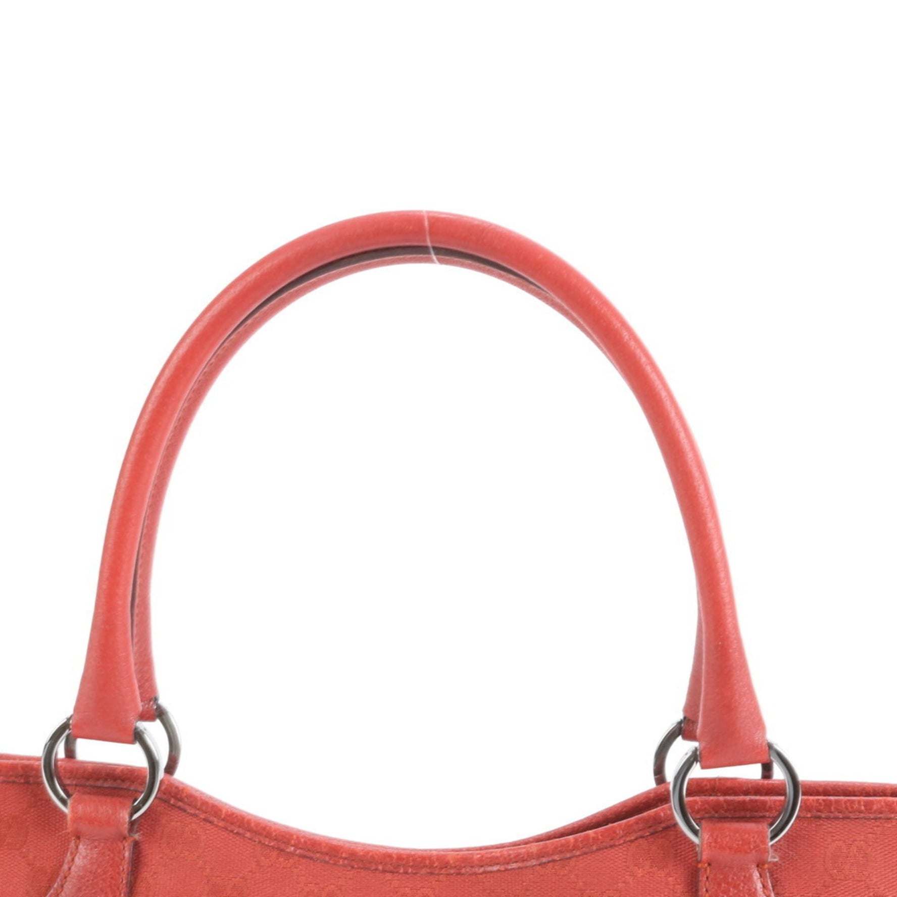 Gucci GG Canvas Leather Tote Bag, Shoulder Bag with Silver Hardware, Handbag