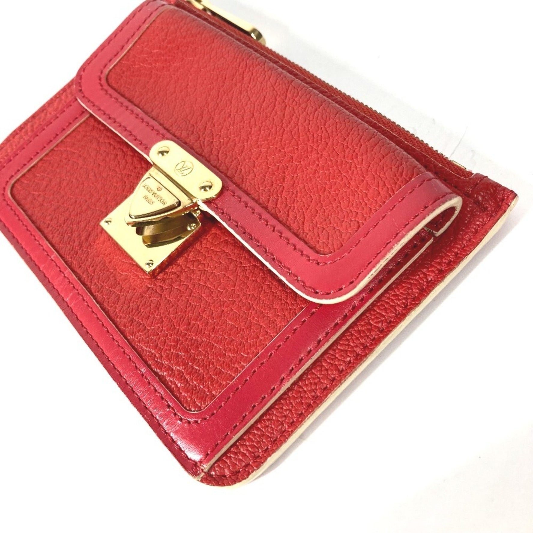 LOUIS VUITTON M91938 Suhali Inseparable PM Coin Purse Wallet/Coin Case in Leather, Women's, Geranium Red