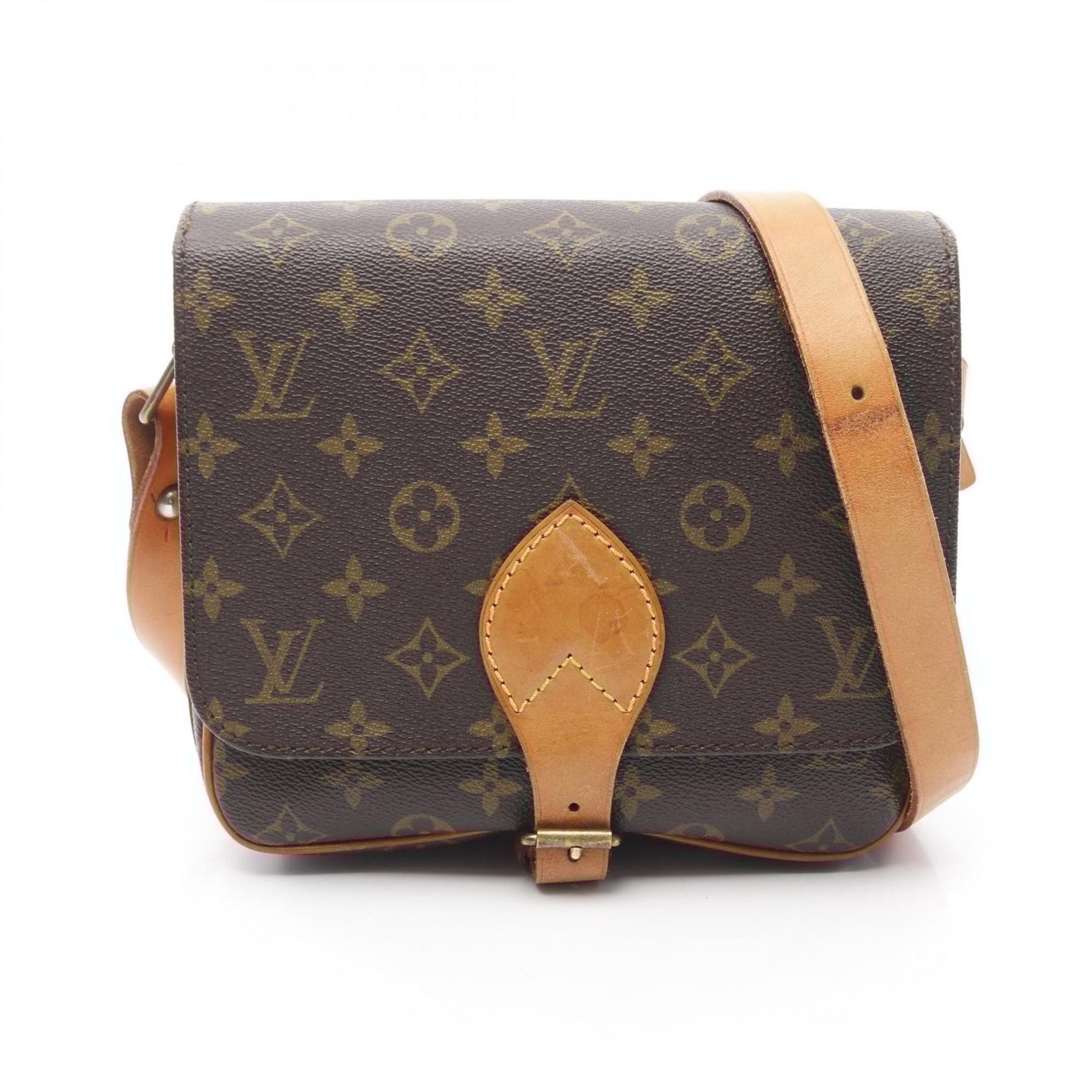 Louis Vuitton Cartesier MM Shoulder Bag Coated Canvas Leather Monogram Brown