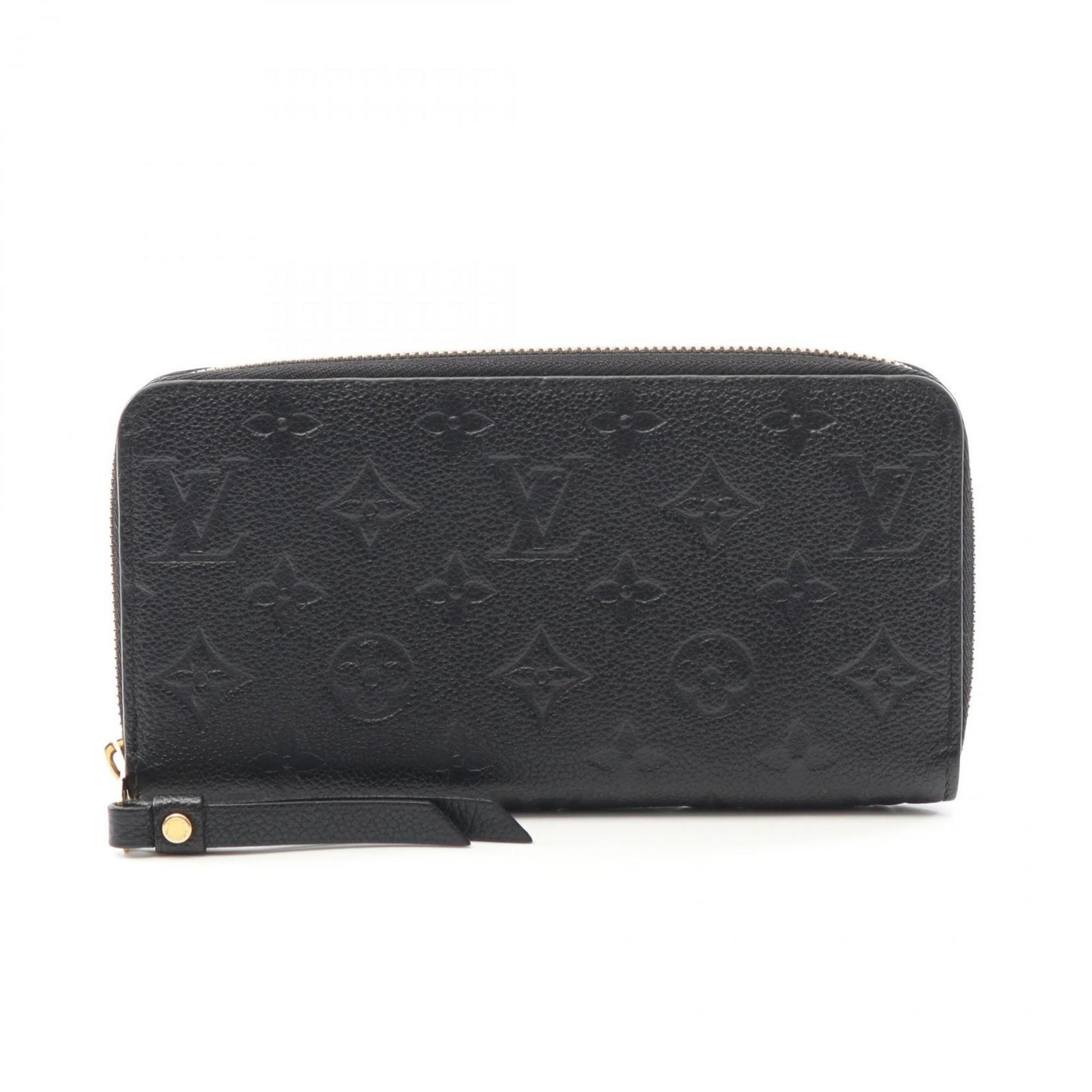 Louis Vuitton Zippy Wallet Monogram Empreinte Noir Round Long Leather Black