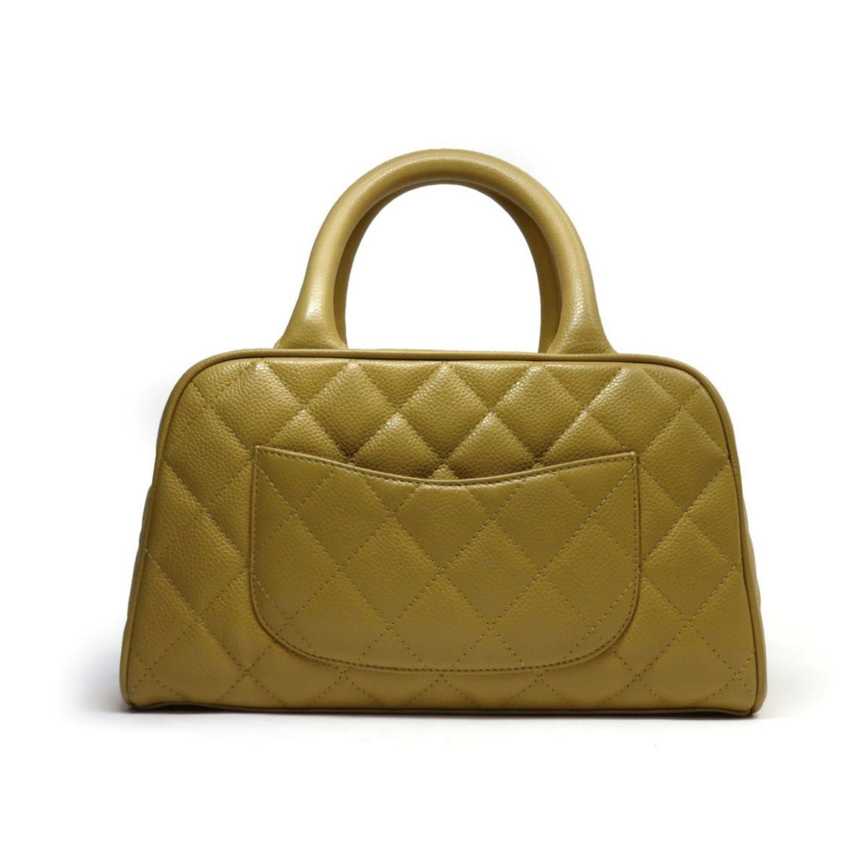 CHANEL Caviar Skin Boston Bag Handbag Decacoco Beige