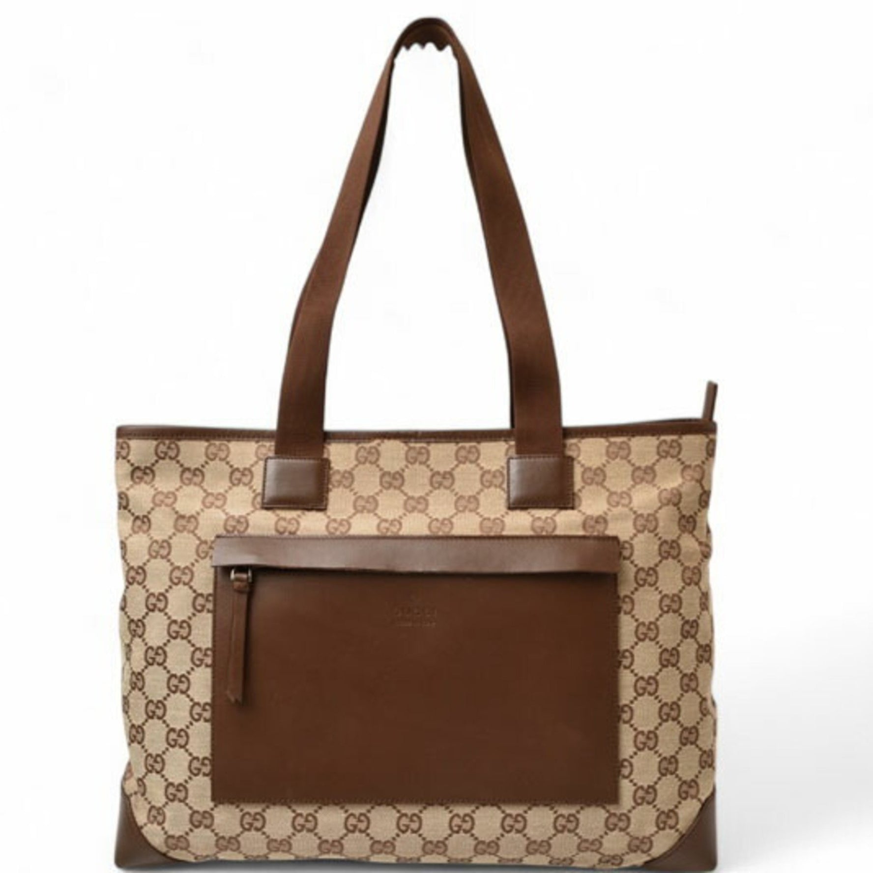 GUCCI Tote Bag GG Canvas Beige Brown