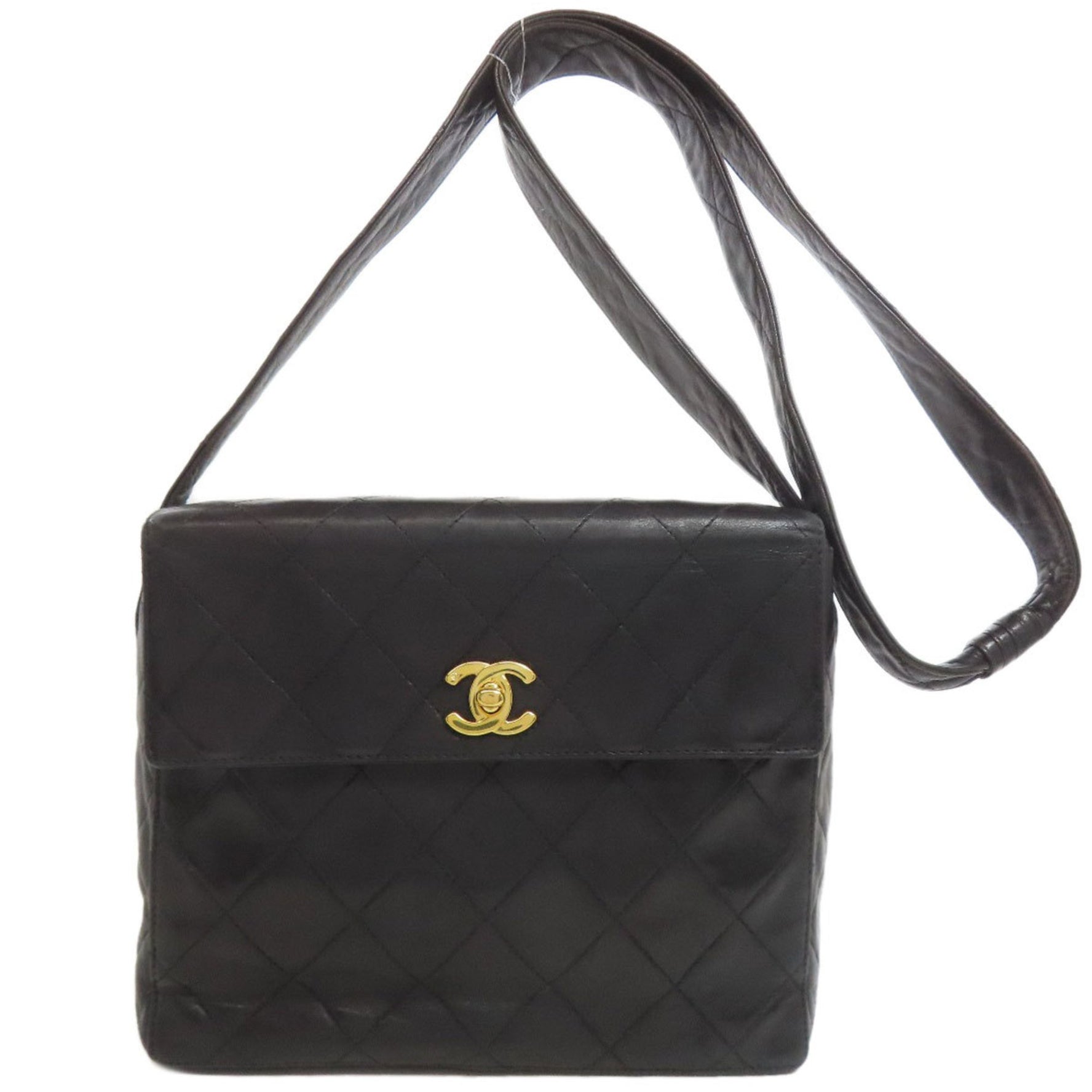 Chanel Matelasse Coco Mark Gold Hardware Shoulder Bag Lambskin