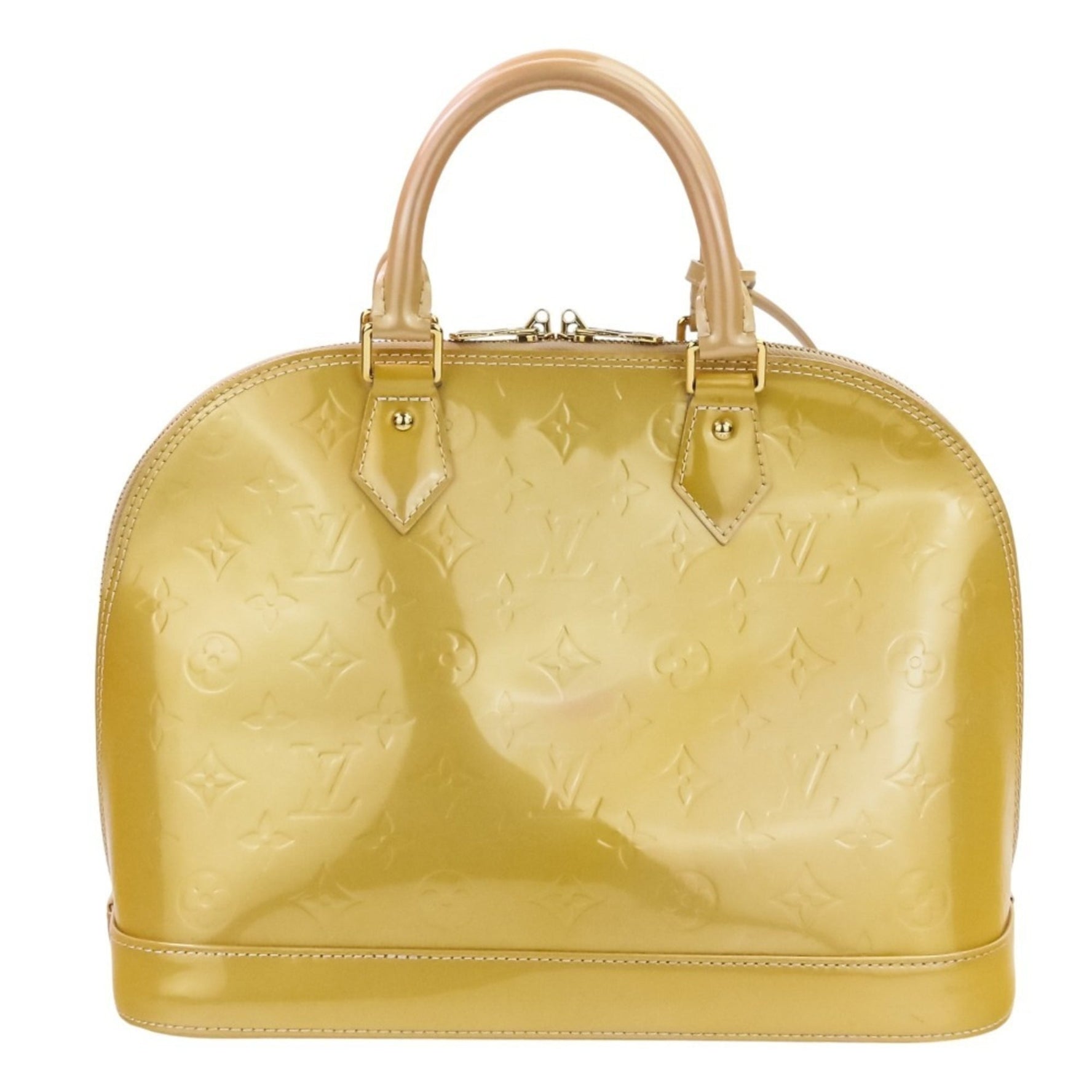 LOUIS VUITTON Monogram Vernis Alma PM Handbag Citrine