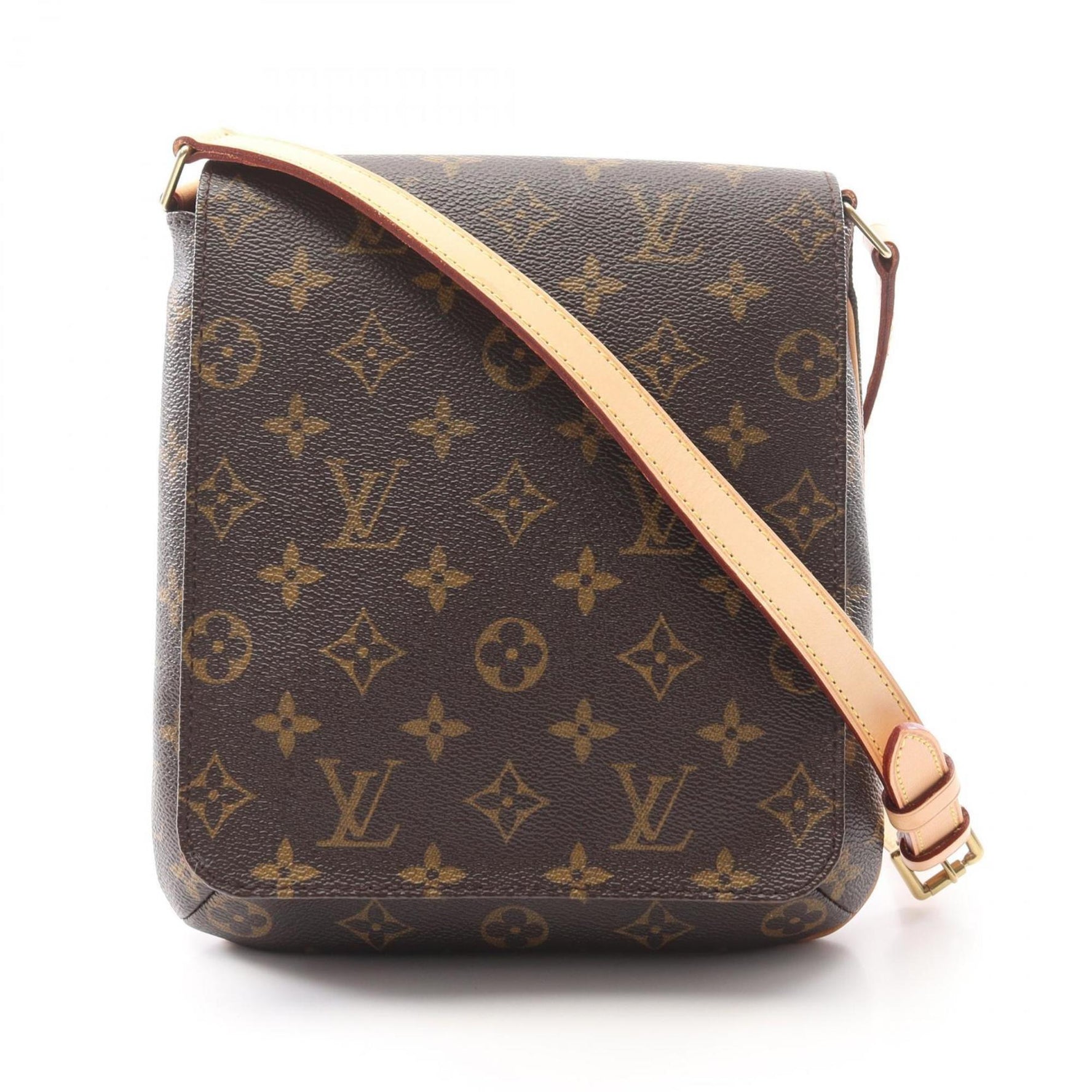 Louis Vuitton Musette Salsa Long Strap Shoulder Bag Coated Canvas Leather Monogram