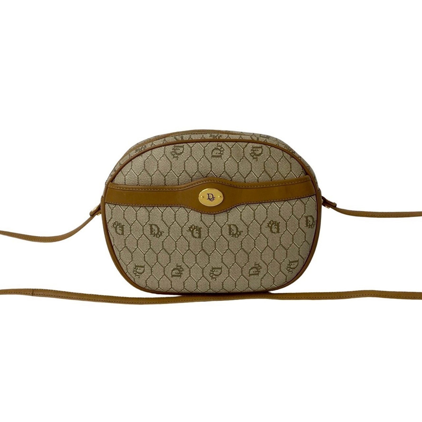Christian Dior Honeycomb Pattern Leather Mini Shoulder Bag with Logo and Hardware
