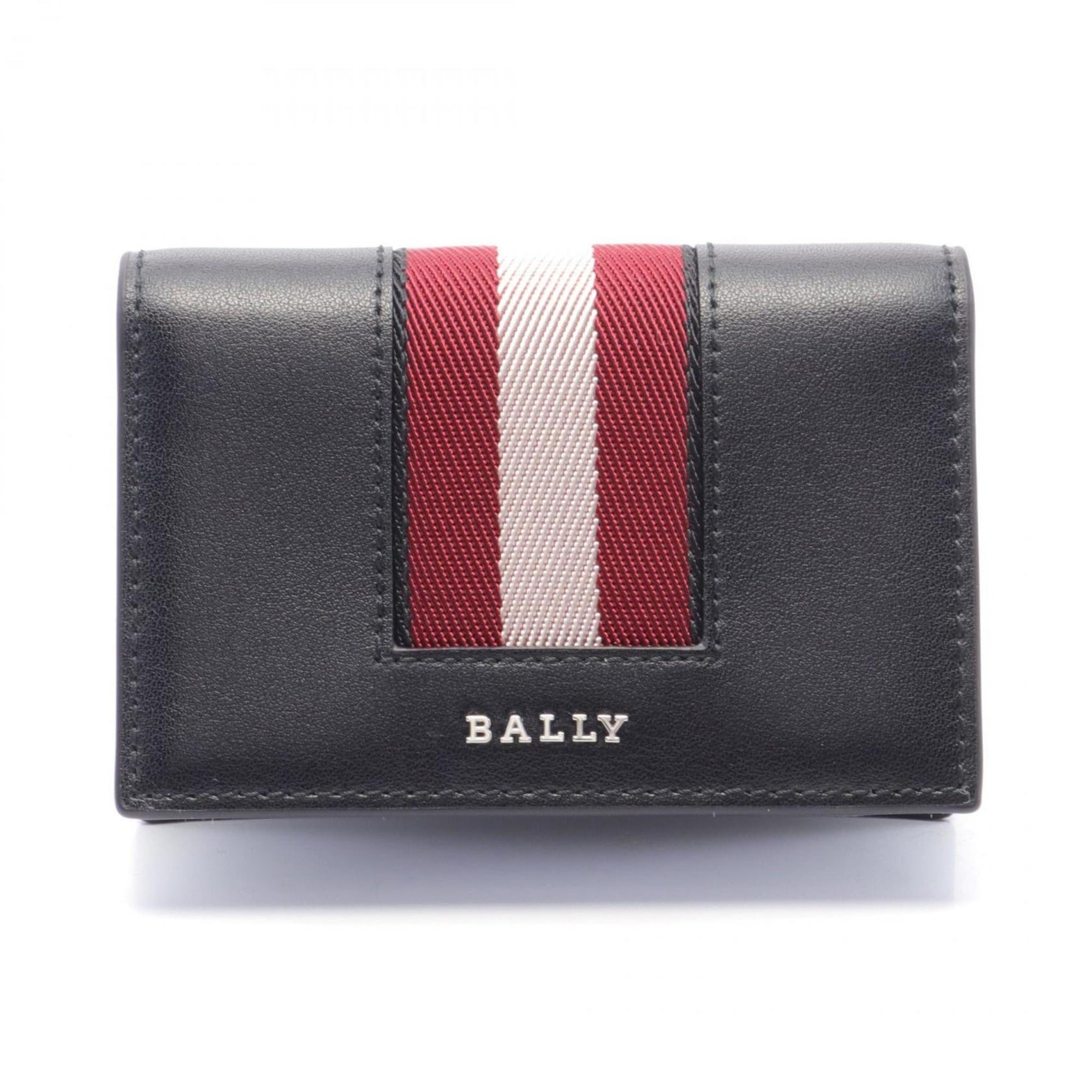 BALLY BALEE Business Card Holder/Card Case Leather Men's Black Bordeaux White 6309704U901P
