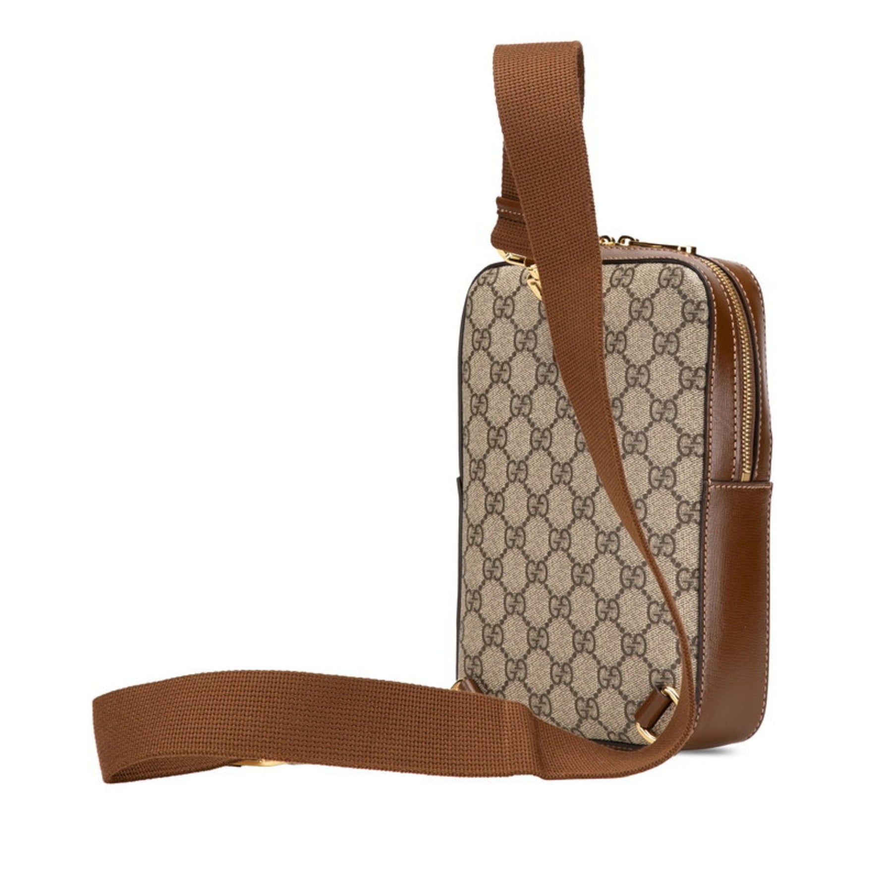 Gucci GG Supreme Interlocking G Shoulder Bag/Body Bag Beige Brown PVC Leather Women's GUCCI