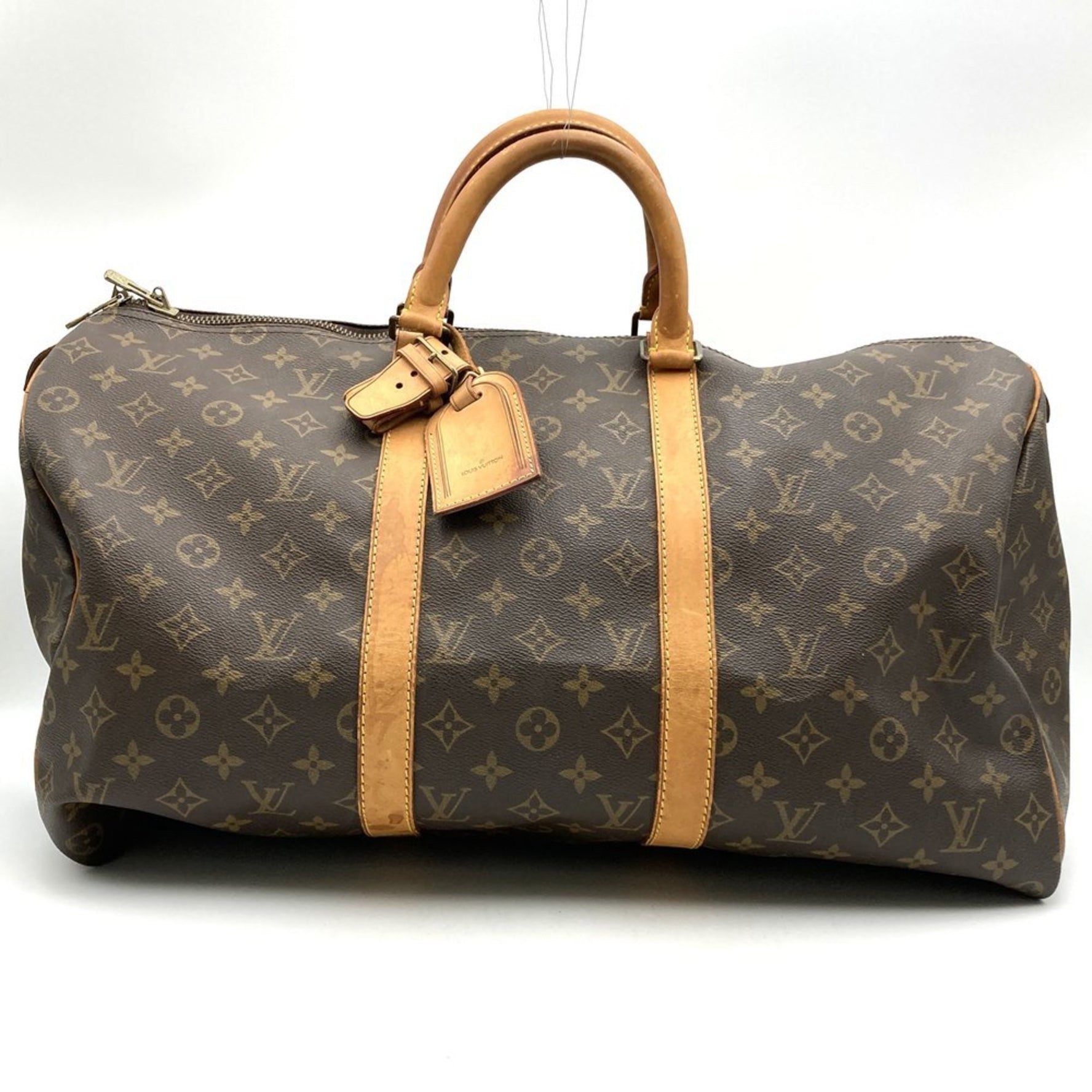 LOUIS VUITTON Keepall 50 Boston Bag, Monogram Canvas, Brown, Travel Bag for Men and Women