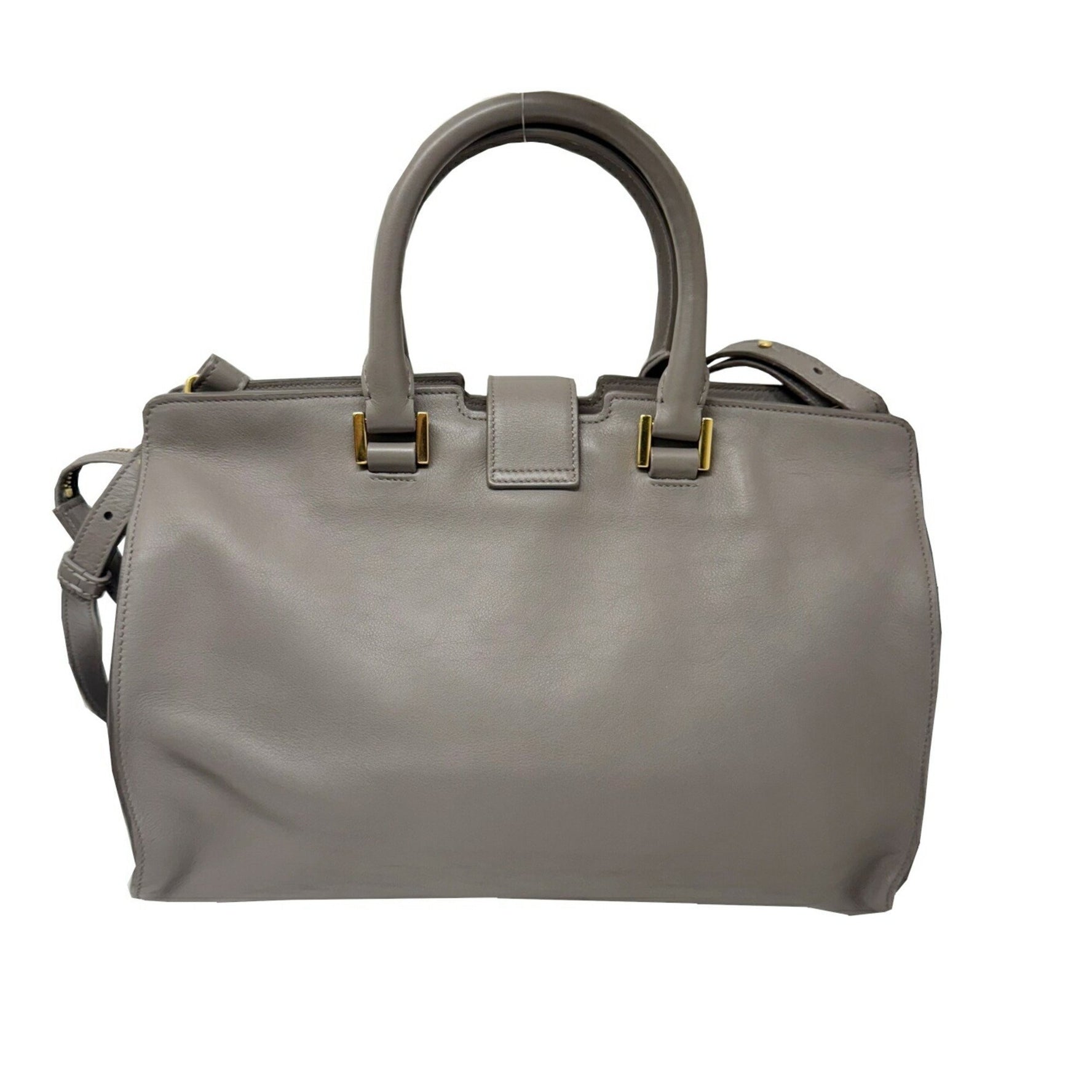 SAINT LAURENT Saint Laurent Small Cabas Handbag Shoulder Bag Grey YSL Hardware Women's