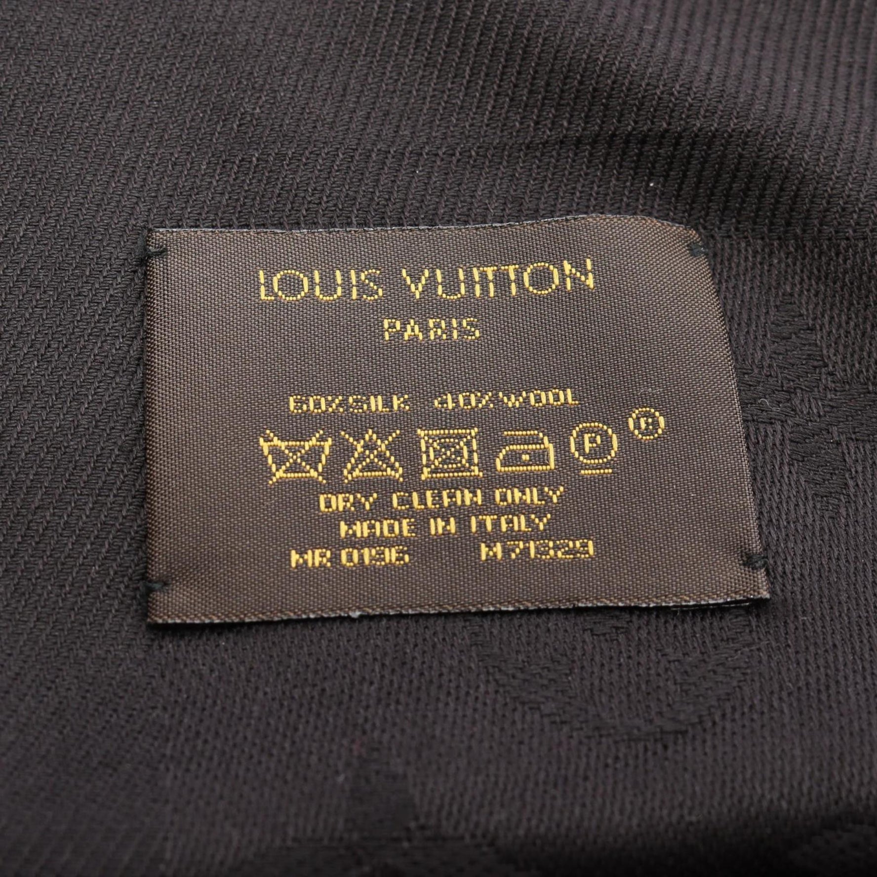 Louis Vuitton Monogram Noir Shawl, Silk and Wool