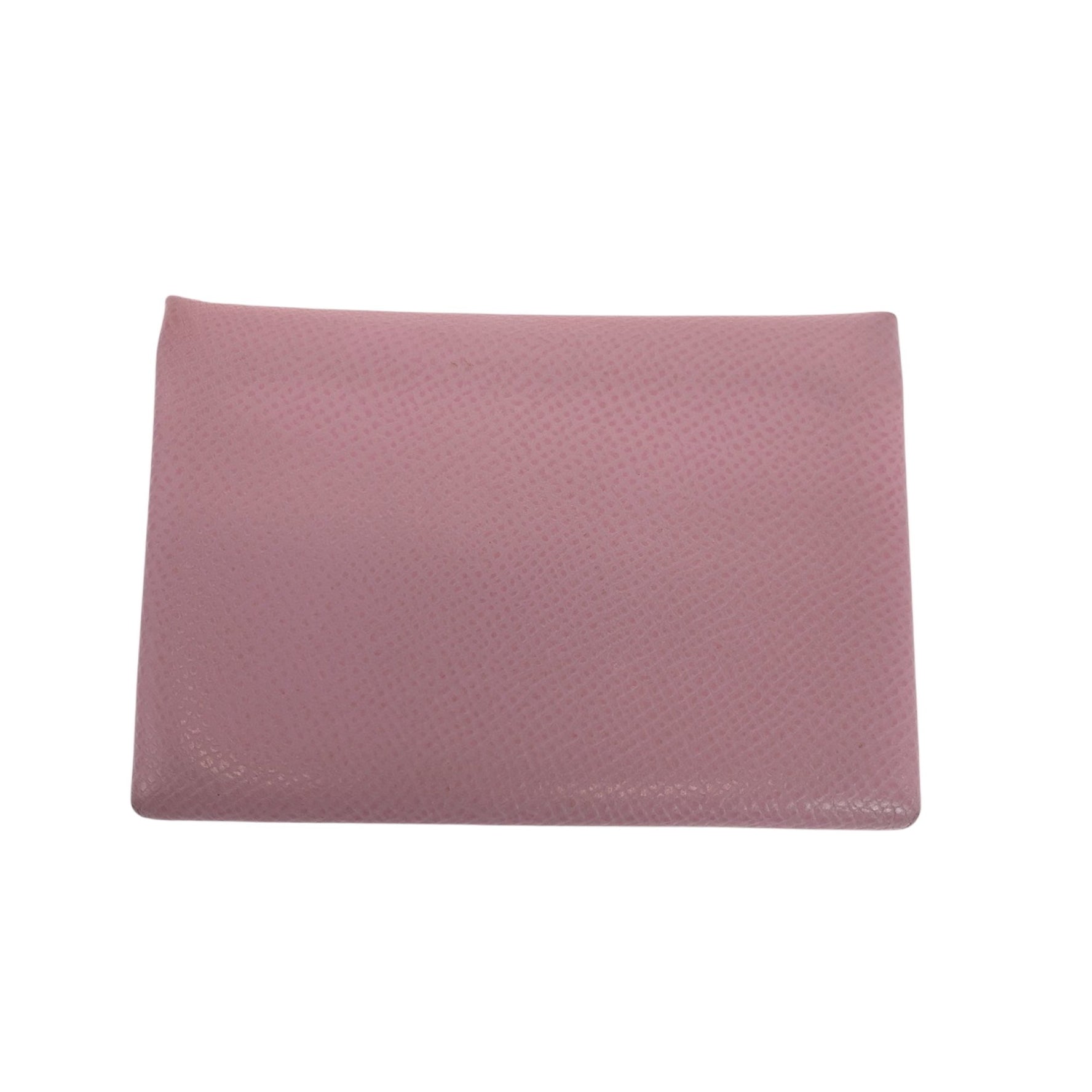 HERMES Calvi Duo Mauve Sylvestre Silver Hardware Epsom Wallet/Coin Case Compact Wallet Business Card Holder/Card Holder D Engraved