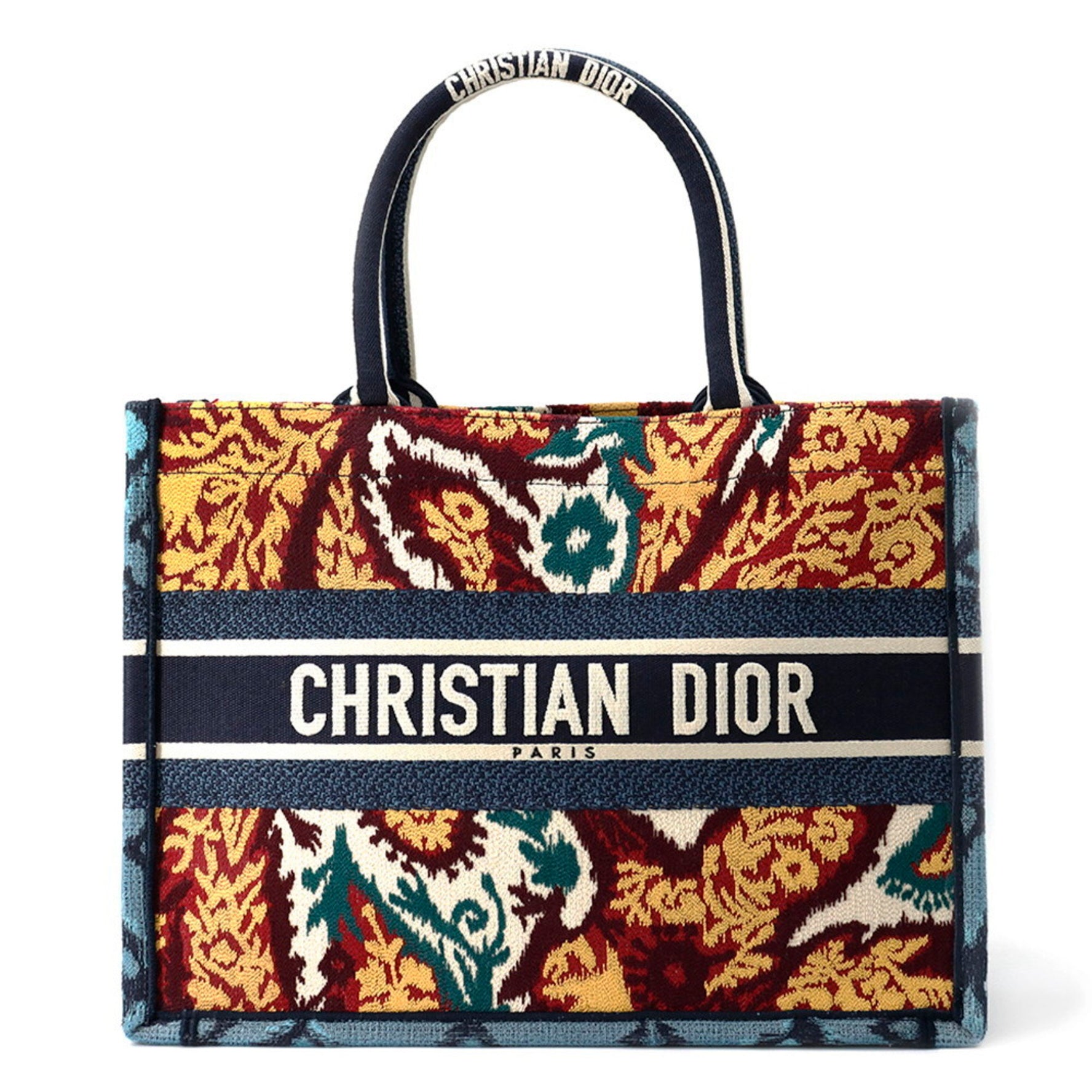 Christian Dior Tote Bag Book Embroidered Canvas