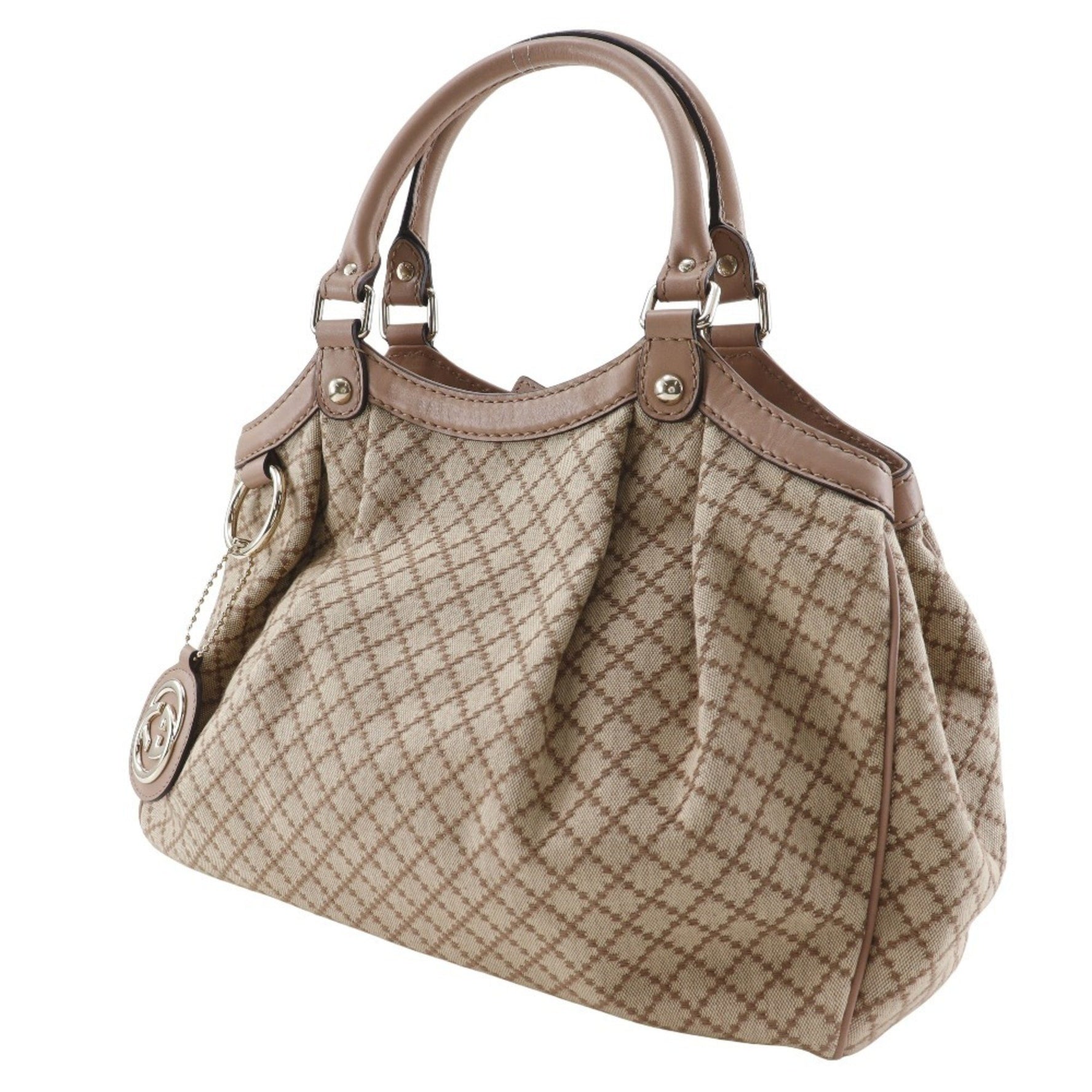 GUCCI Sukey bag handbag Diamante canvas beige/pink A5 type for women