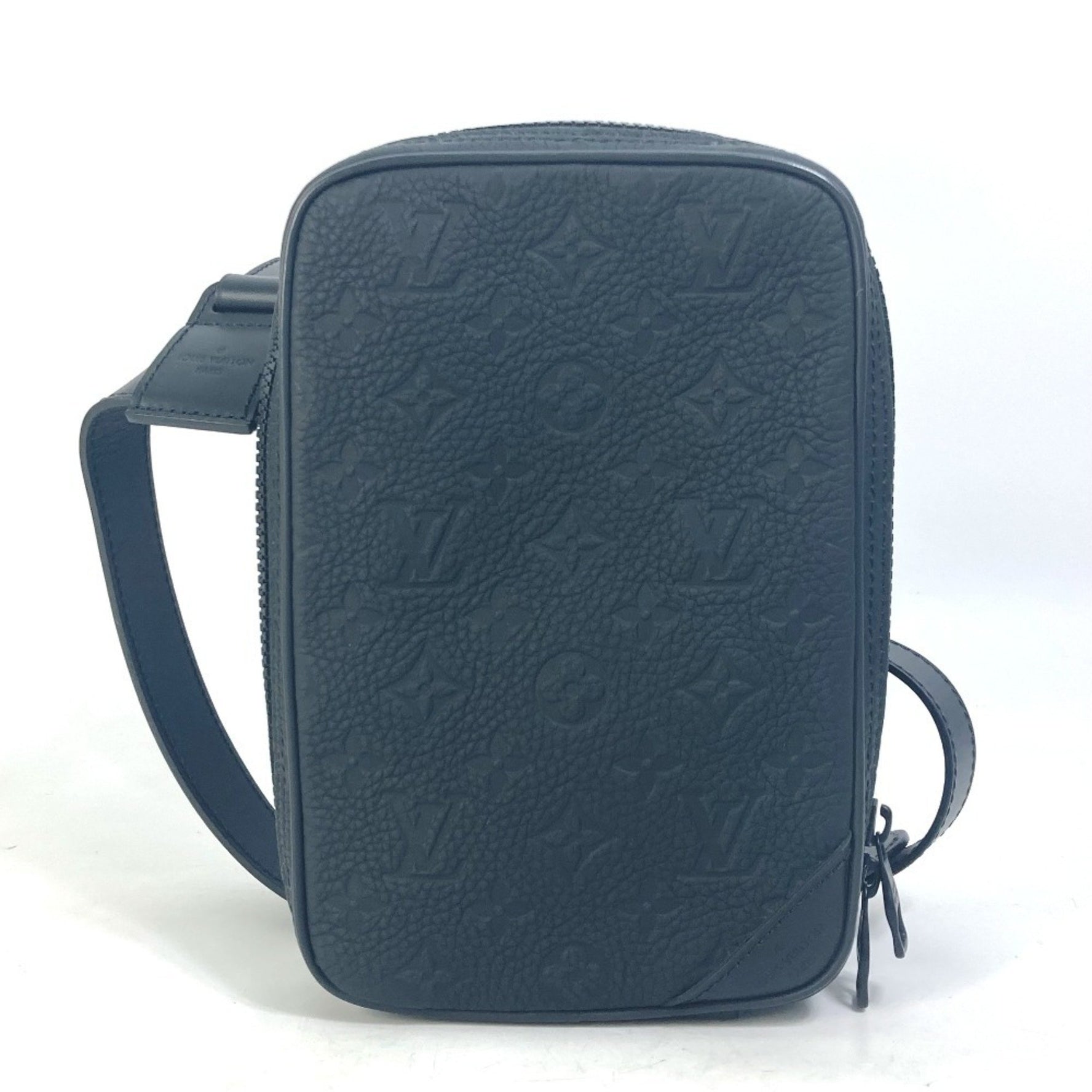 LOUIS VUITTON M53298 Monogram Utility Side Bag, Crossbody Shoulder Taurillon, Men's, Black