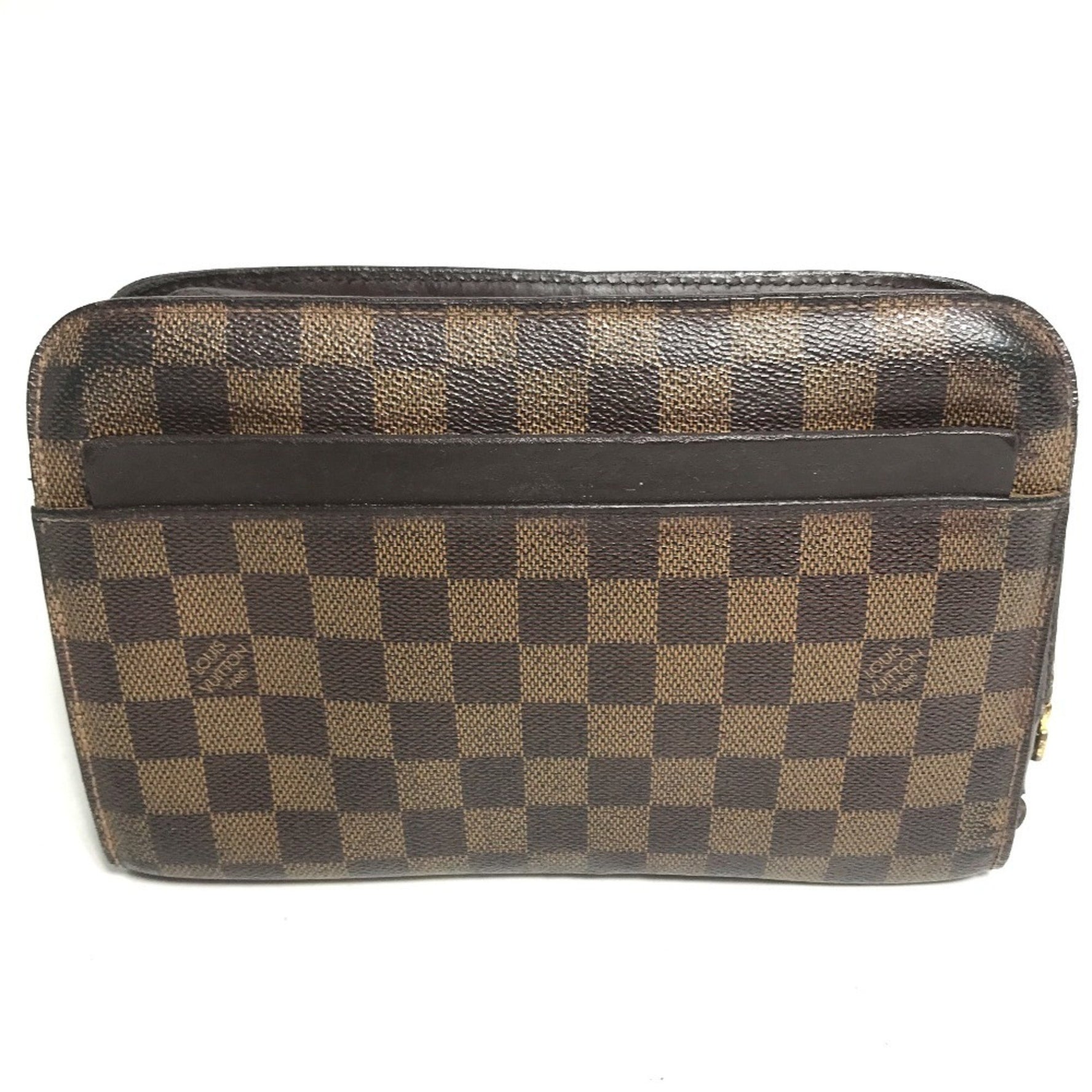 Louis Vuitton Damier Saint Louis Second Bag/Pouch/Clutch Bag with Strap, Canvas, Men's, Ebene Brown
