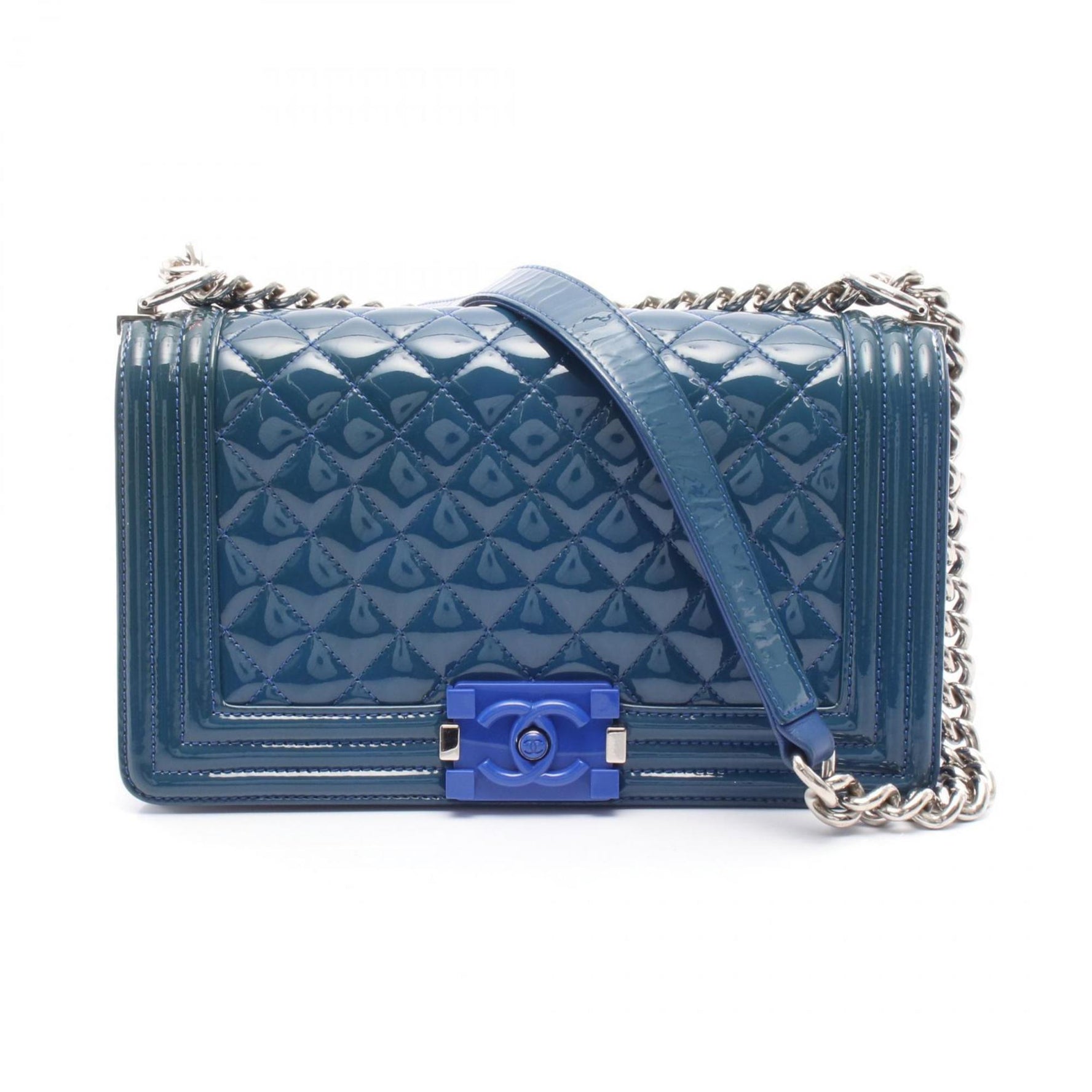 CHANEL Boy Shoulder Bag Patent Leather