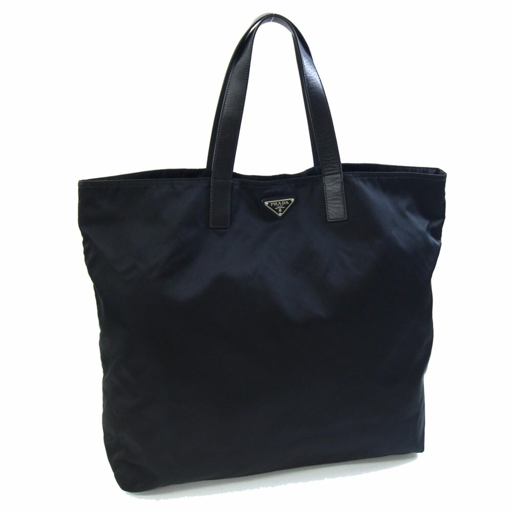 Prada Tote Bag Nylon and Leather Shoulder Large Women