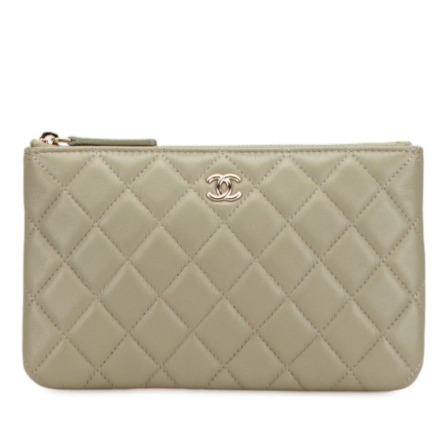 CHANEL Matelasse Coco Mark Classic Small Pouch Clutch Bag in with Gold Hardware and Lambskin Leather