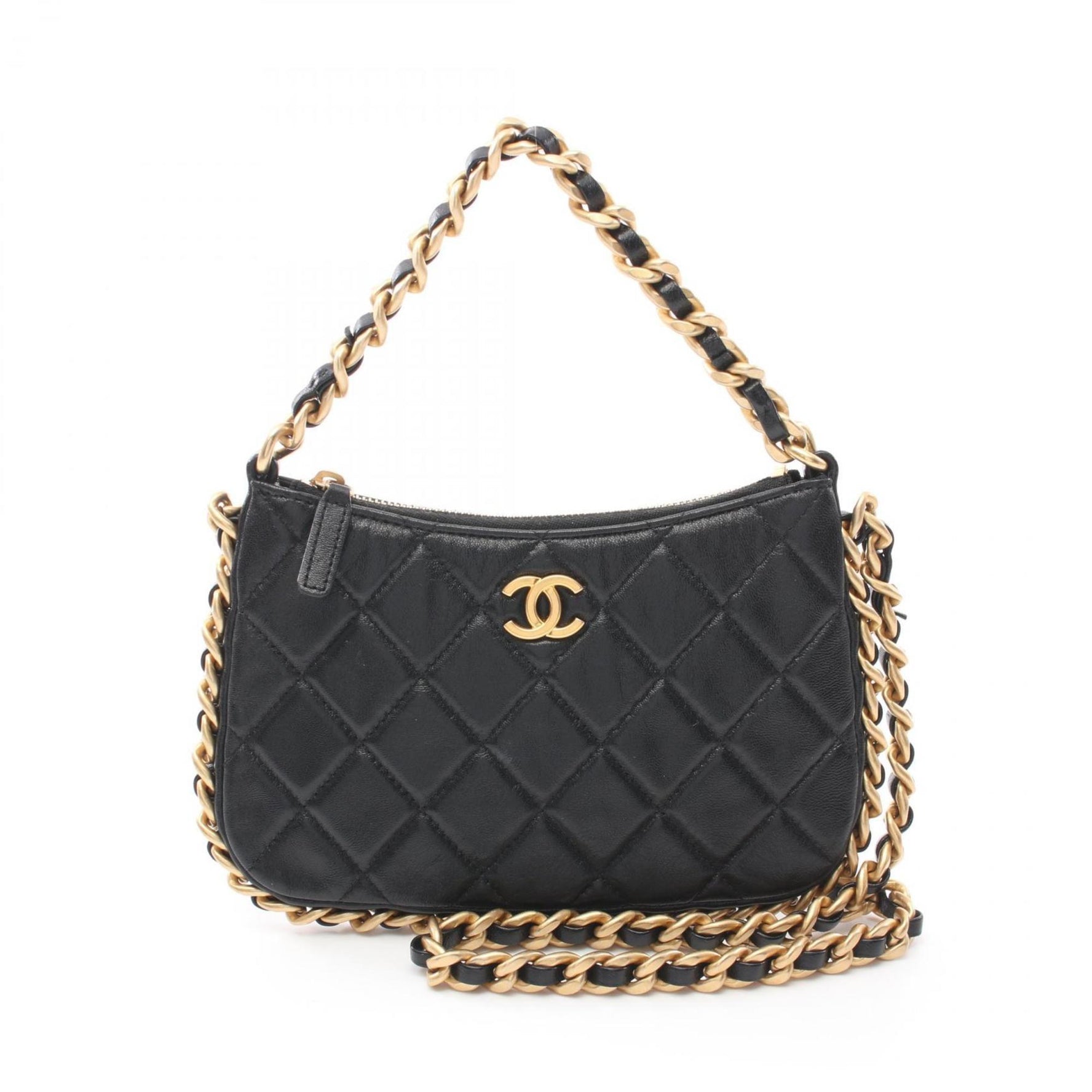 CHANEL Matelasse Shoulder Bag Lambskin (Sheepskin) Women's Black AP3487