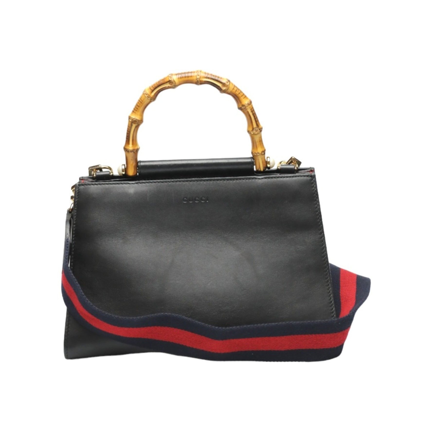 GUCCI Handbag Bamboo Leather Bag