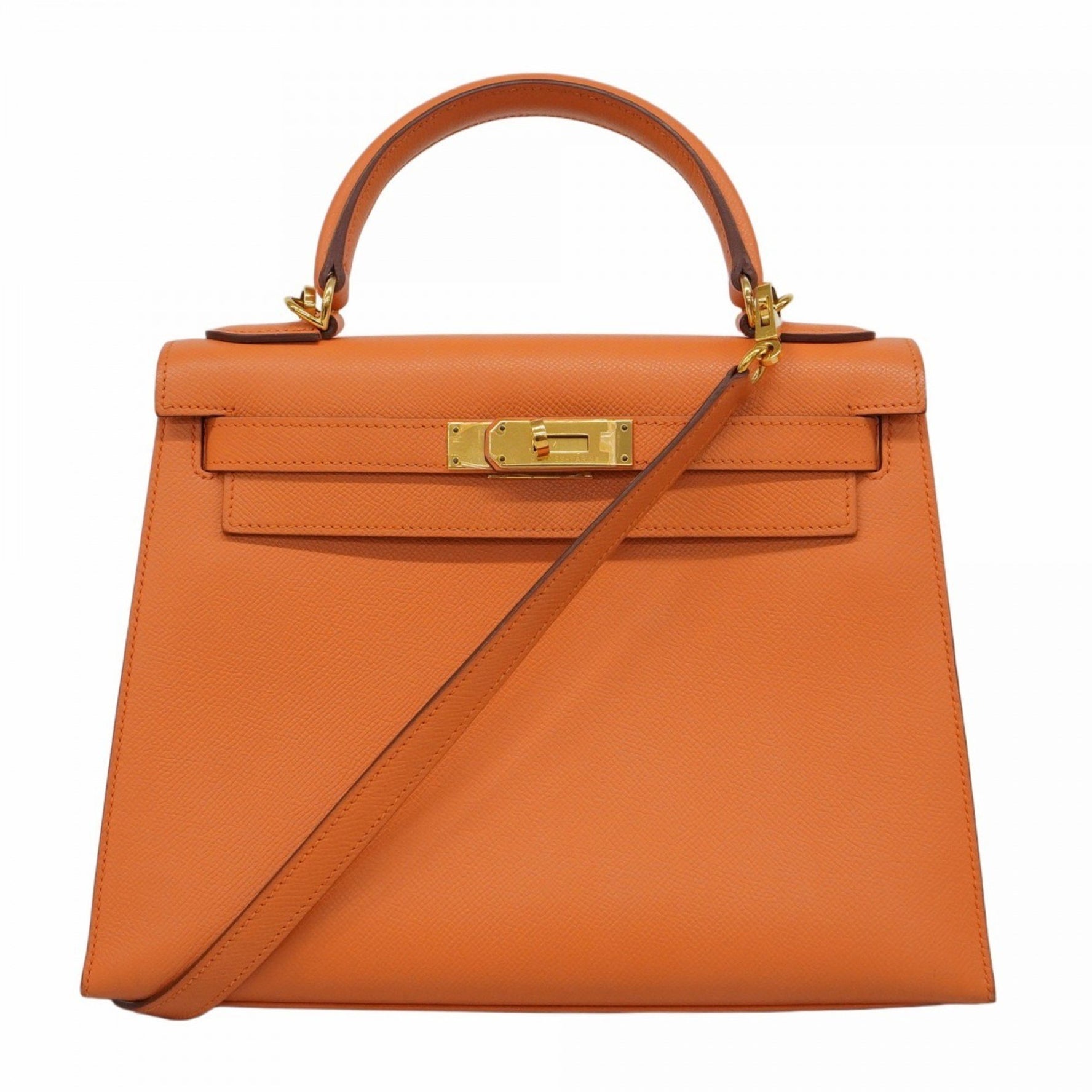 Hermes Hermès Kelly 28 Handbag in Mango Leather with P Stamp for Men