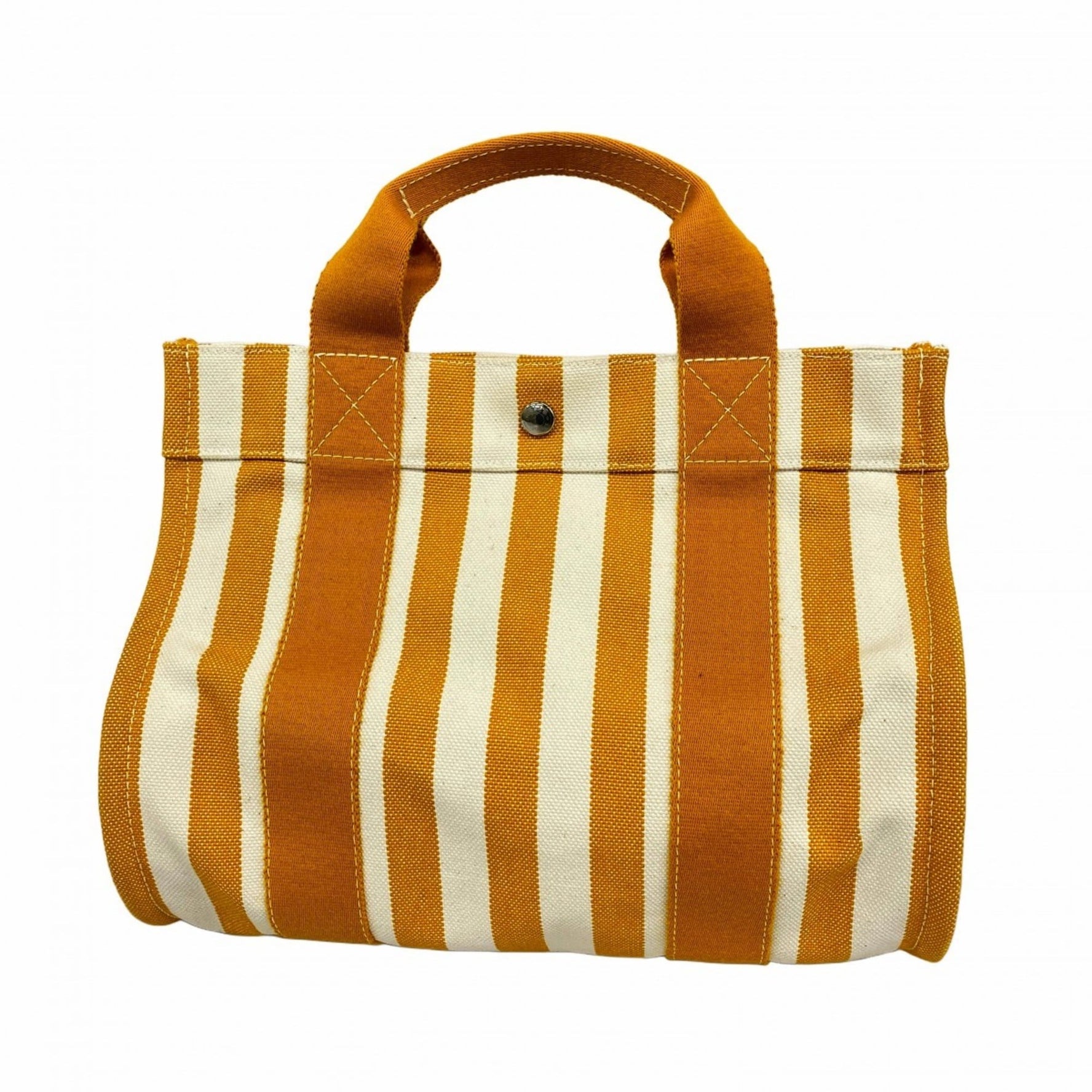 Hermes Hermès Cannes PM Tote Bag, Canvas, Orange, White