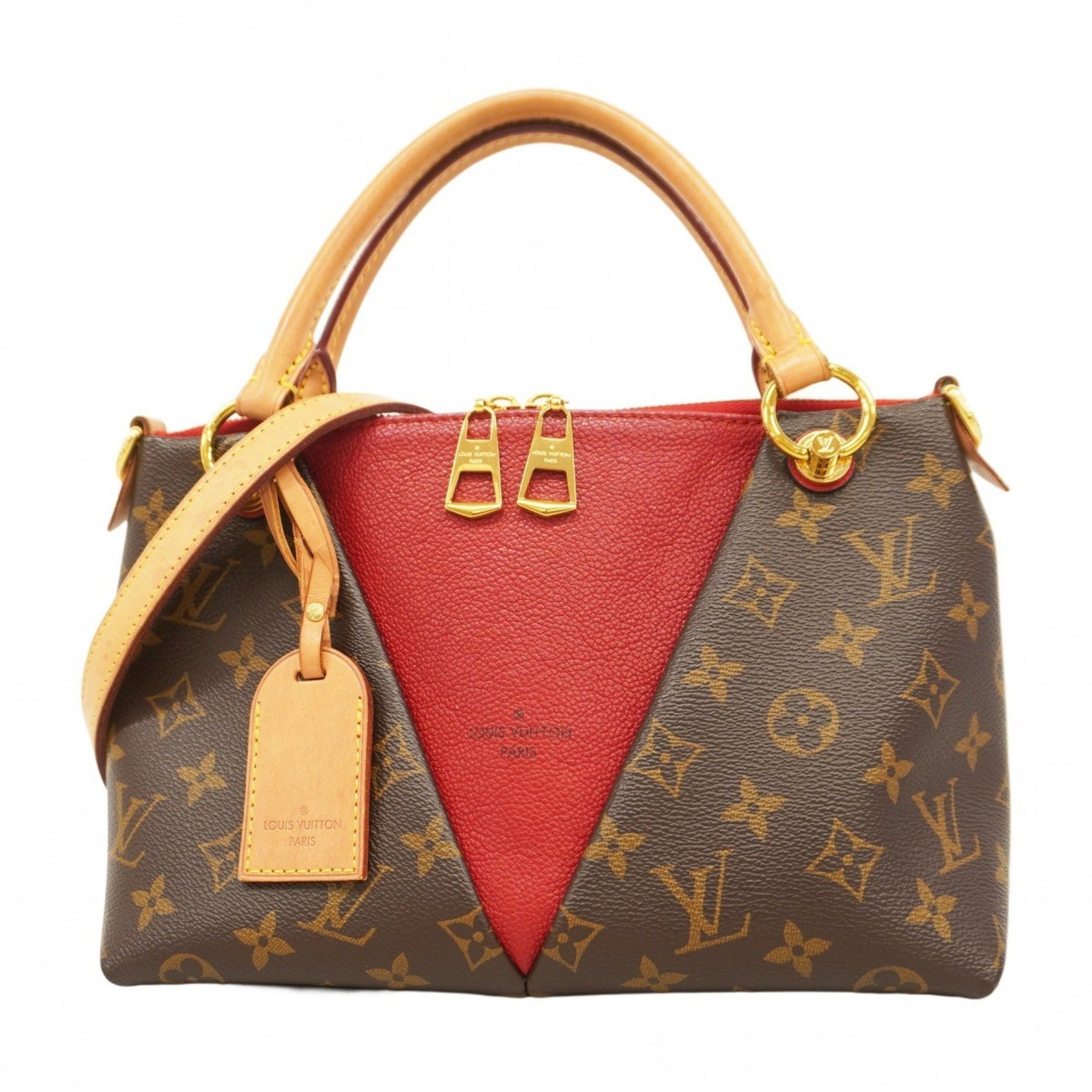 Louis Vuitton Monogram V Tote BB Handbag Brown Cerise Bag