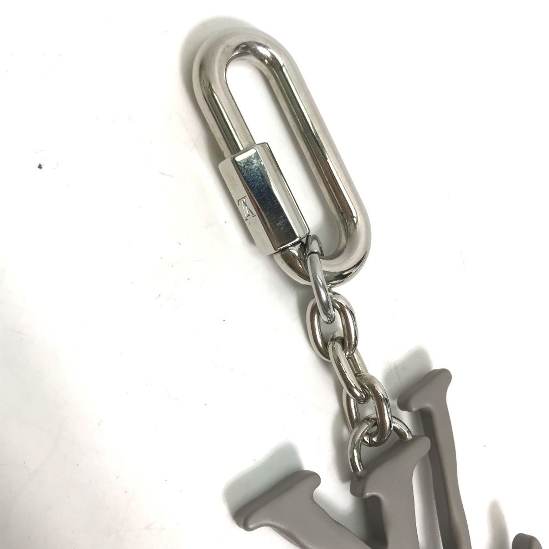 LOUIS VUITTON MP2618 Bag Charm, Porte-Cles, LV Shape, Rope, Carabiner, Keychain, Metal, Men's, Blue