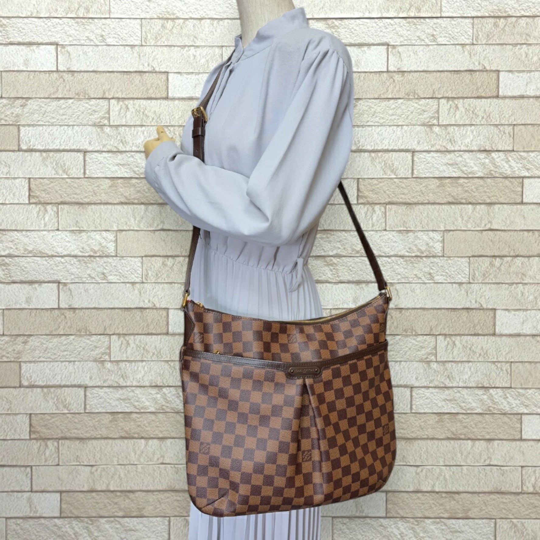 Louis Vuitton Bloomsbury GM Damier Shoulder Bag Canvas N42250 Brown Women's LOUIS VUITTON