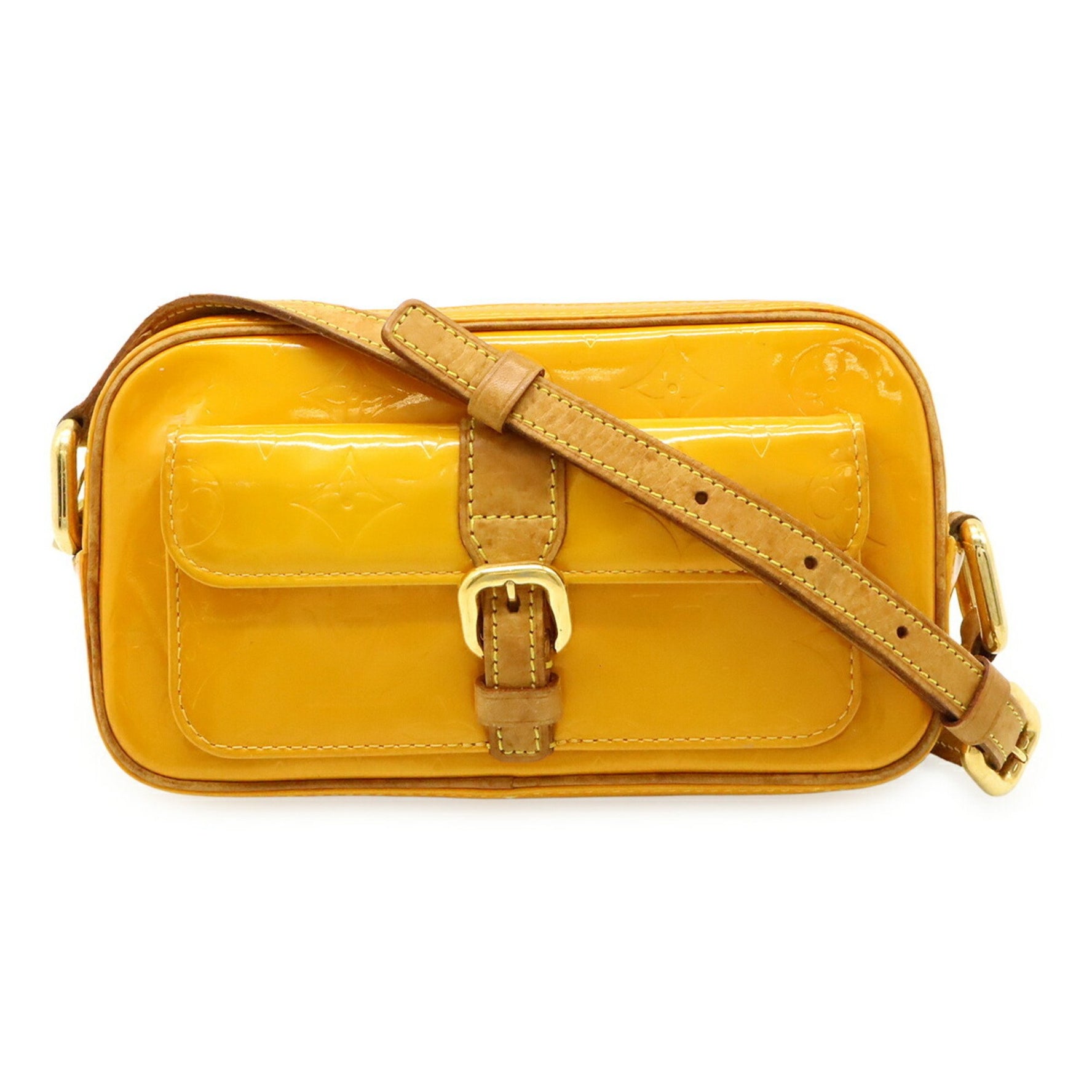 Louis Vuitton Monogram Vernis Christy MM Shoulder Bag, Jaune Enamel, Yellow