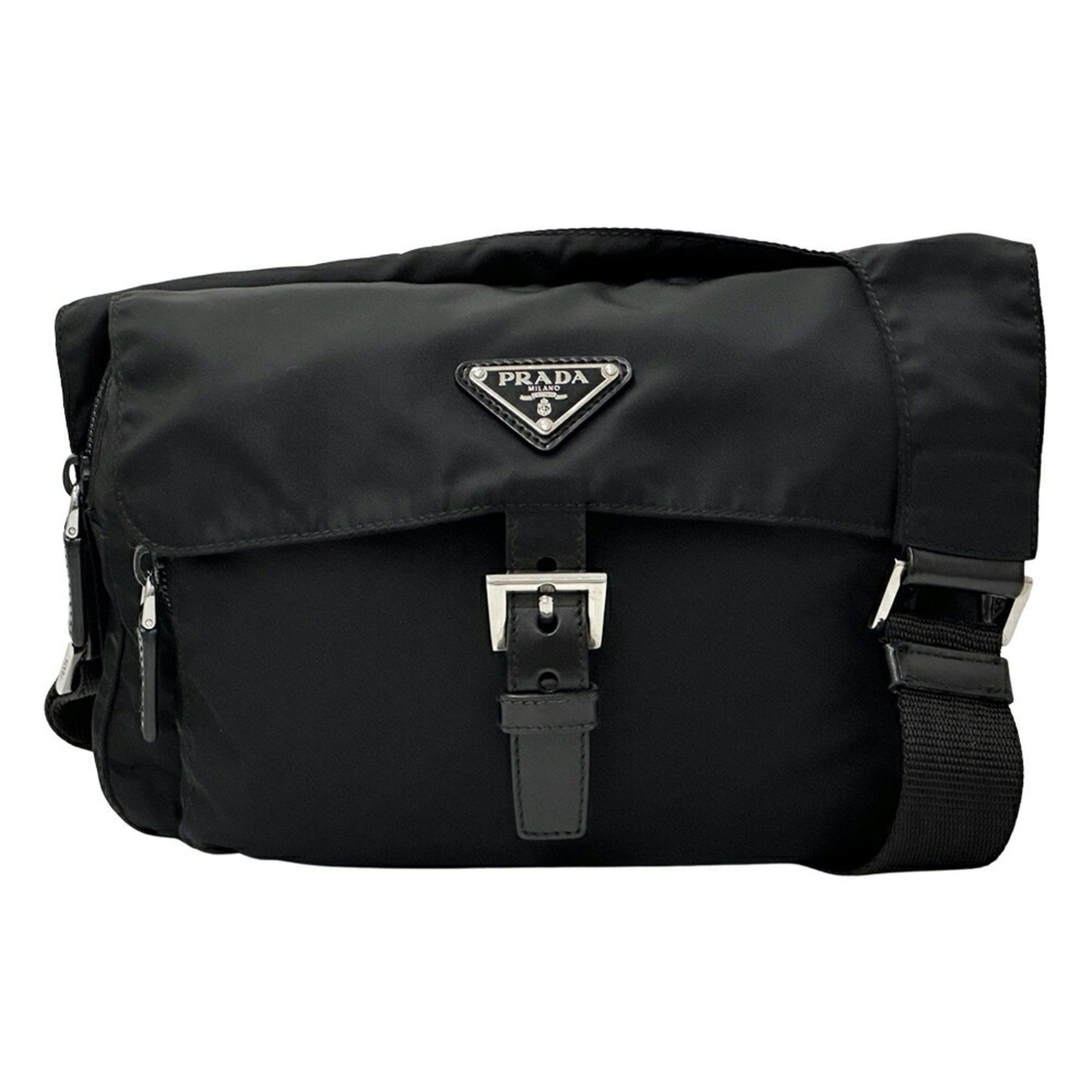 Prada Women's Tessuto Nylon Shoulder Bag in Black