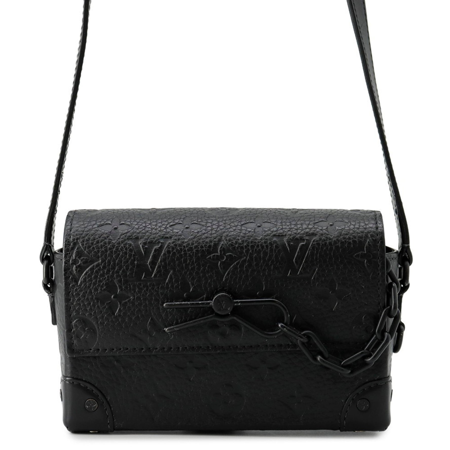 Louis Vuitton Long Wallet Taurillon Leather Monogram Steamer Wearable Shoulder Bag Black