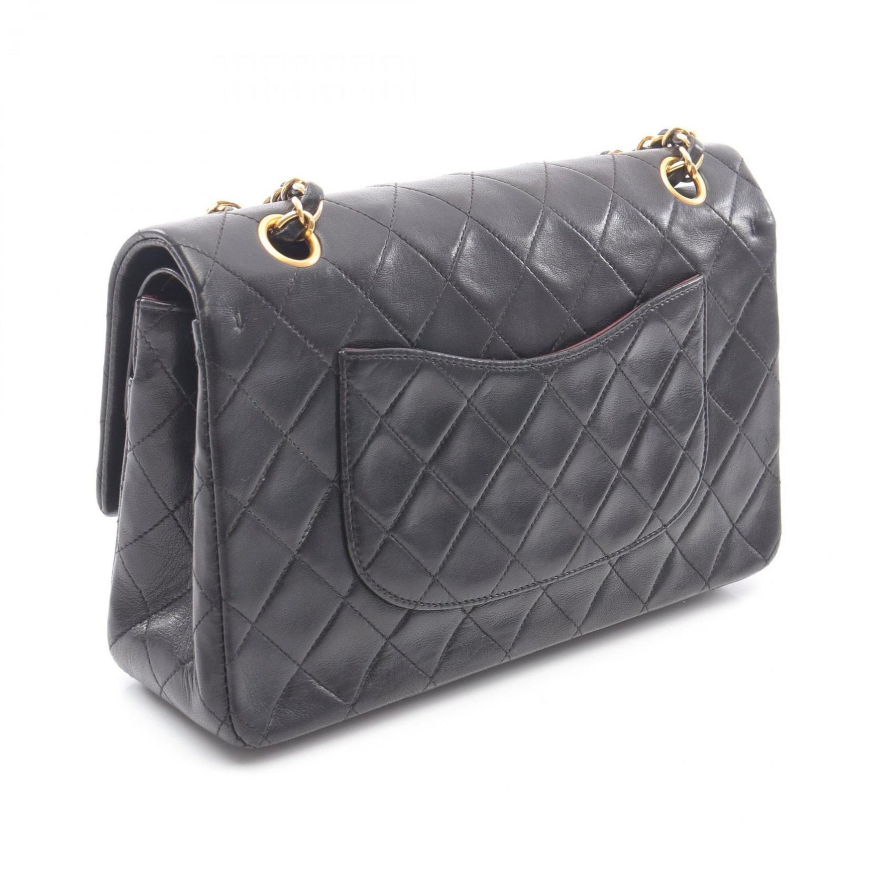 CHANEL Matelasse Double Flap Shoulder Bag in Lambskin Leather
