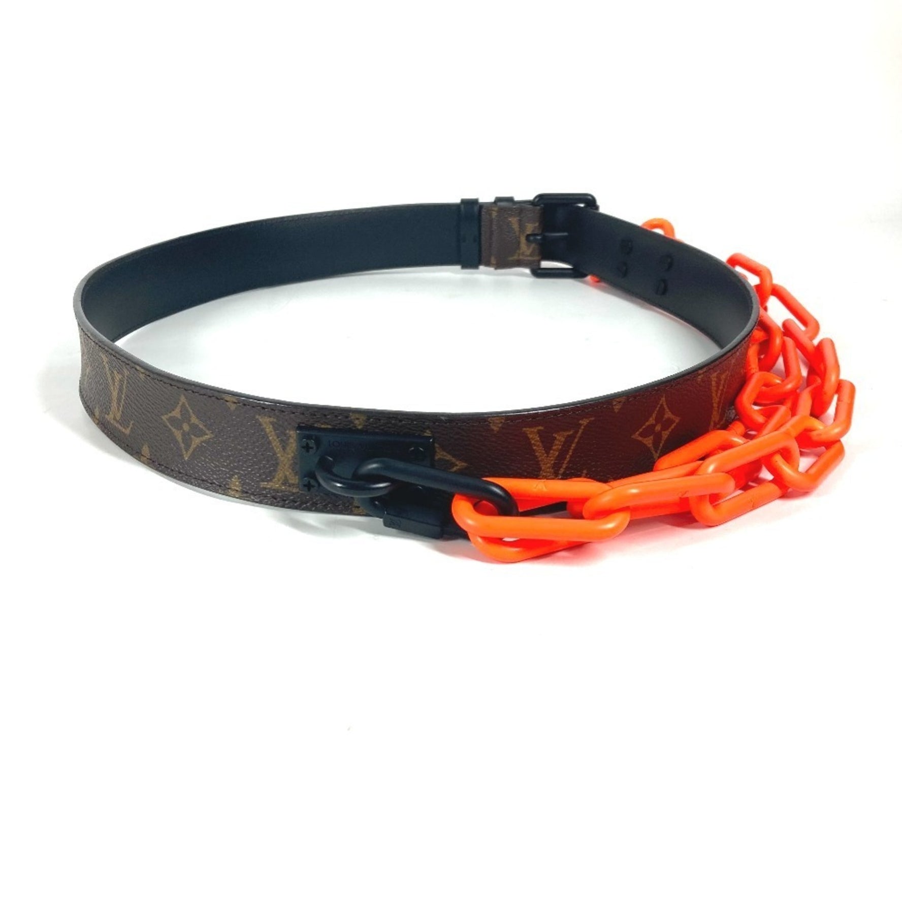 Louis Vuitton Monogram Santur Signature Chain Belt Canvas Orange
