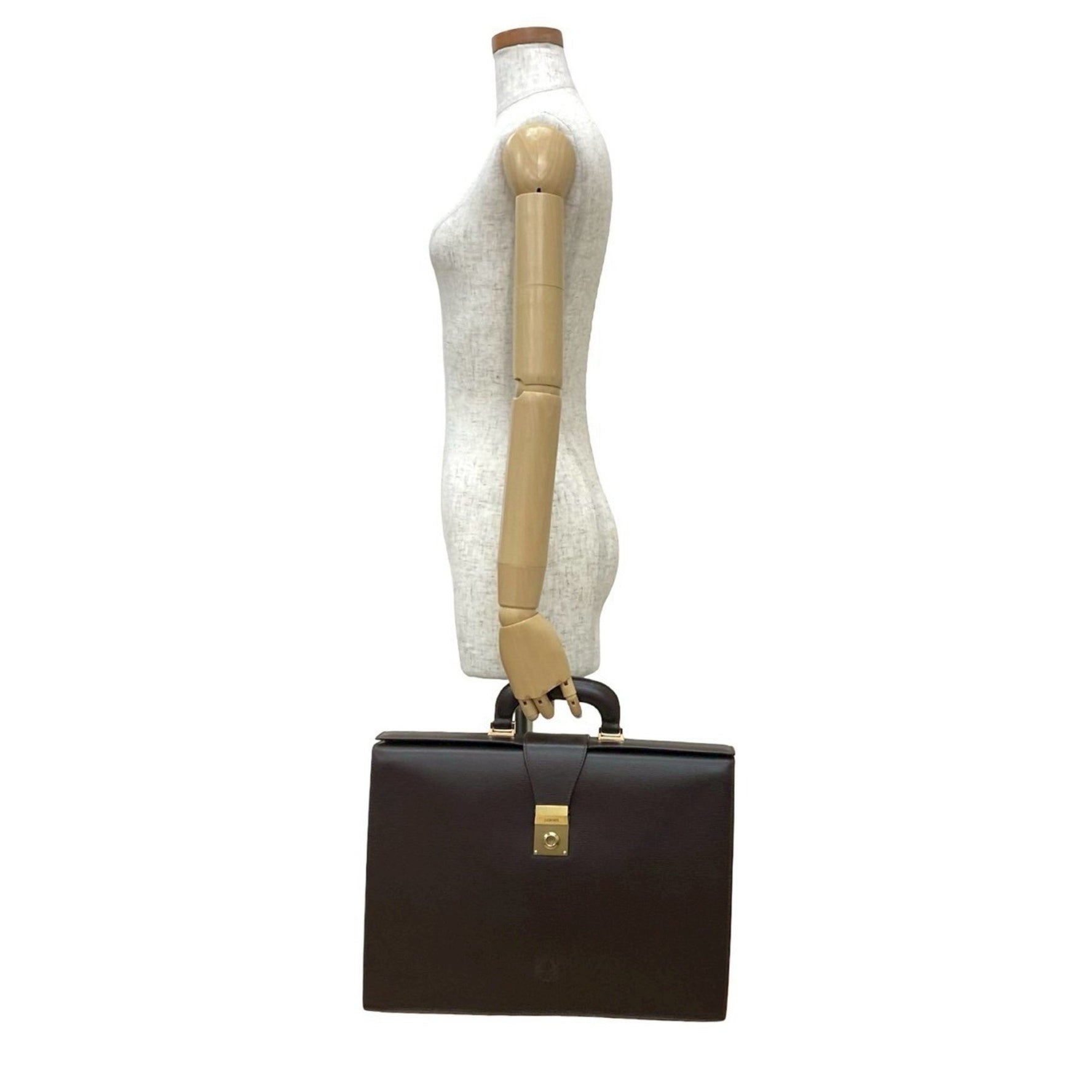 LOEWE Anagram Embossed Logo Leather Business Briefcase Handbag