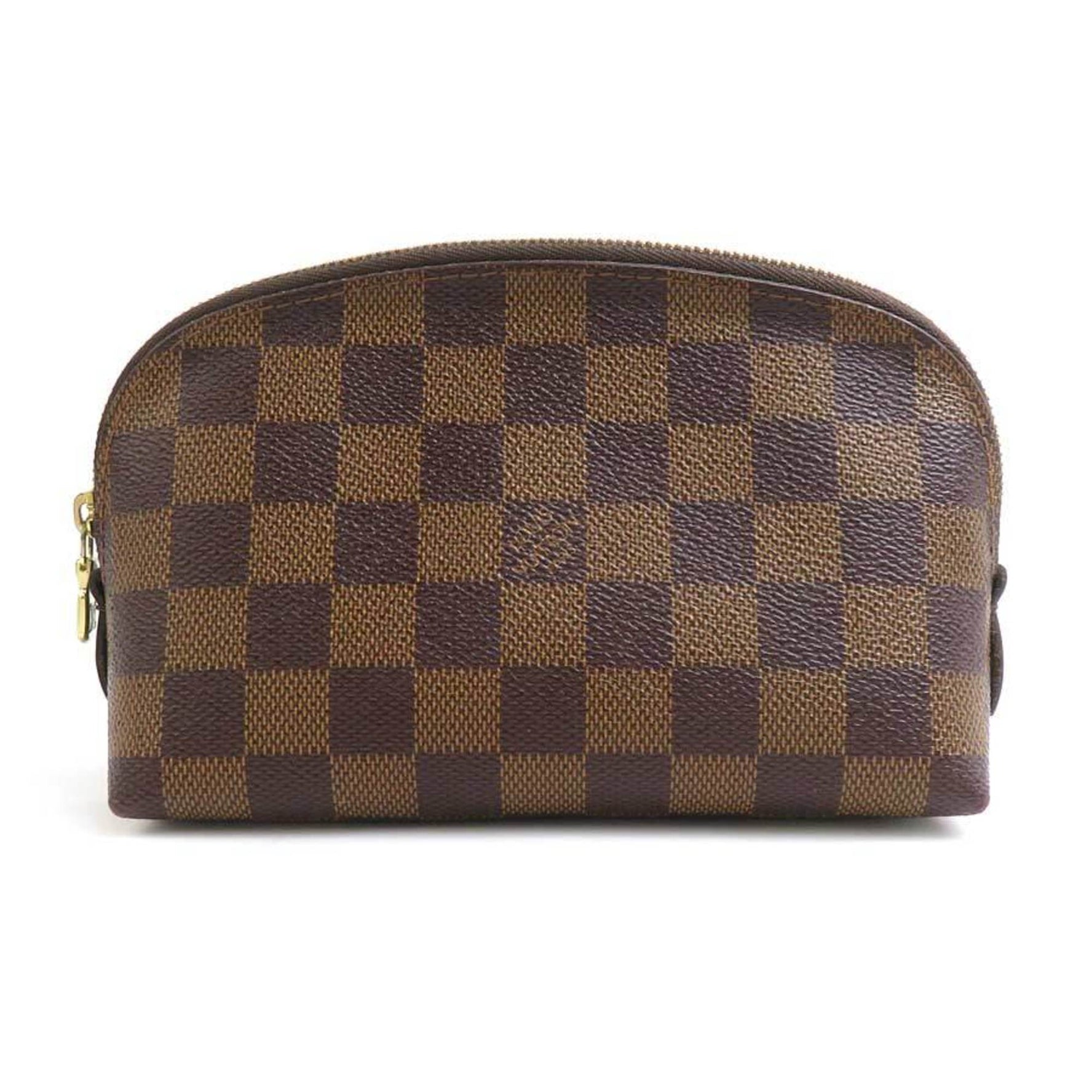 Louis Vuitton Pouch Bag Damier Pochette Tick Canvas Brown Gold