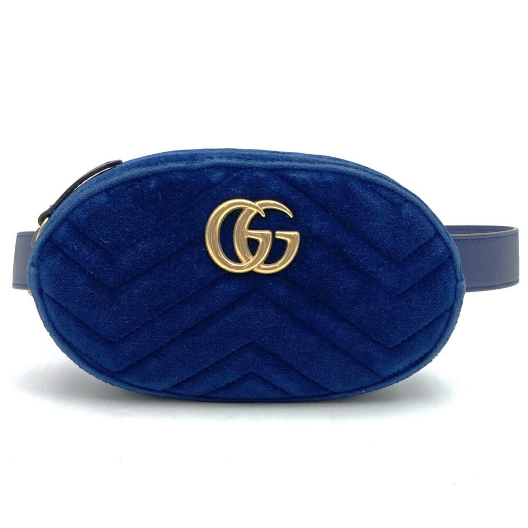 GUCCI GG Marmont Waist Bag, Pouch, Body Velvet, Navy, for Men and Women