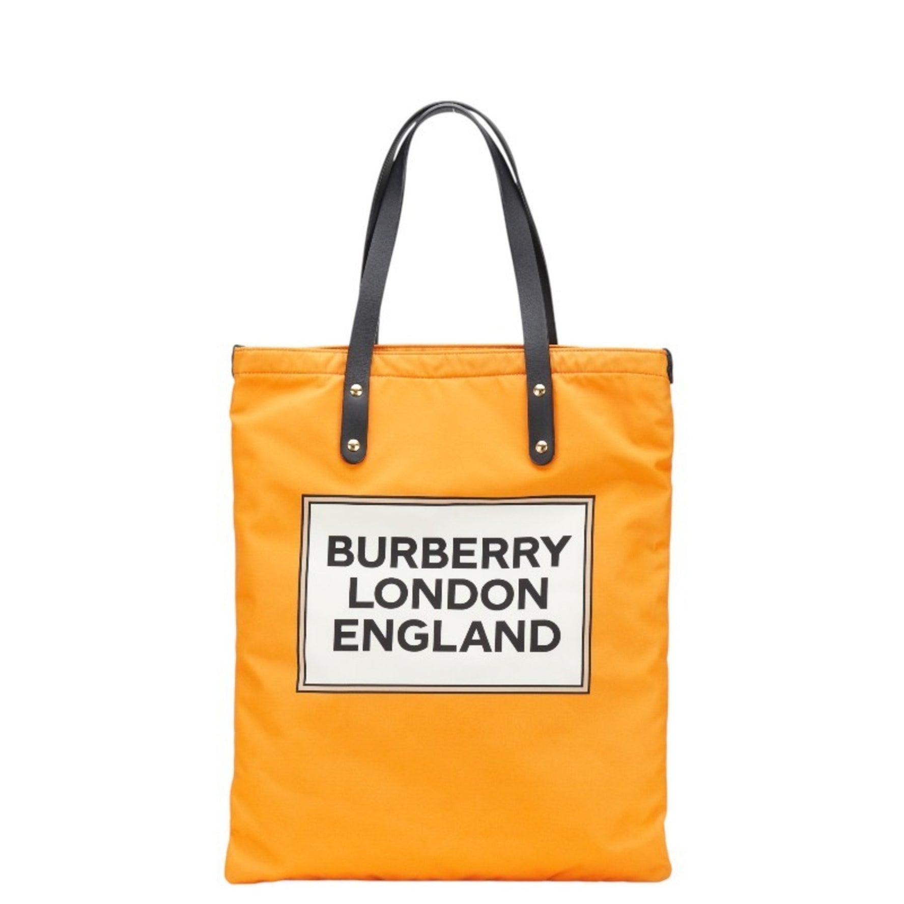 Burberry logo tote bag in nylon and leather .