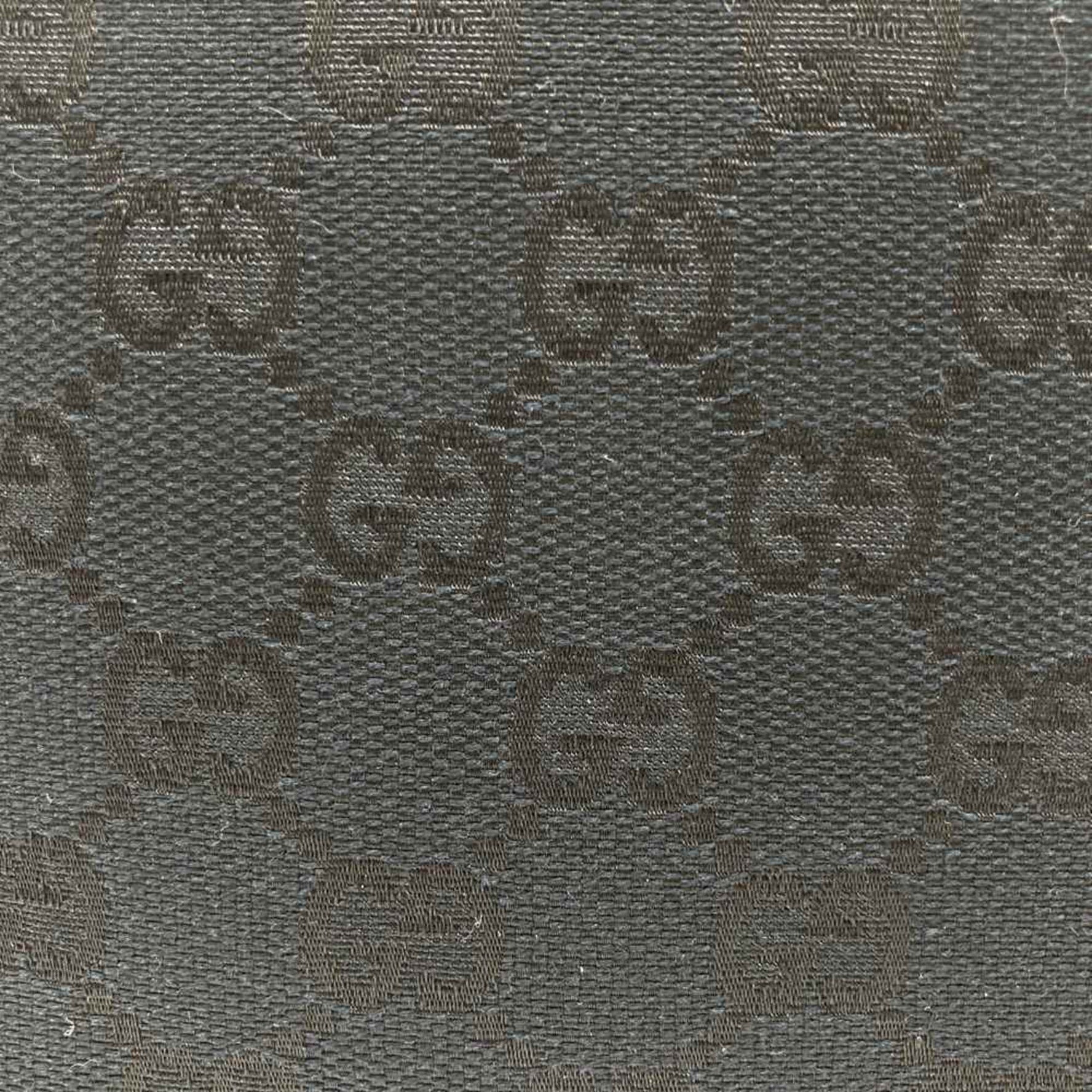 GUCCI 001 4298 Handbag Shoulder Bag GG Canvas Leather Black Women's