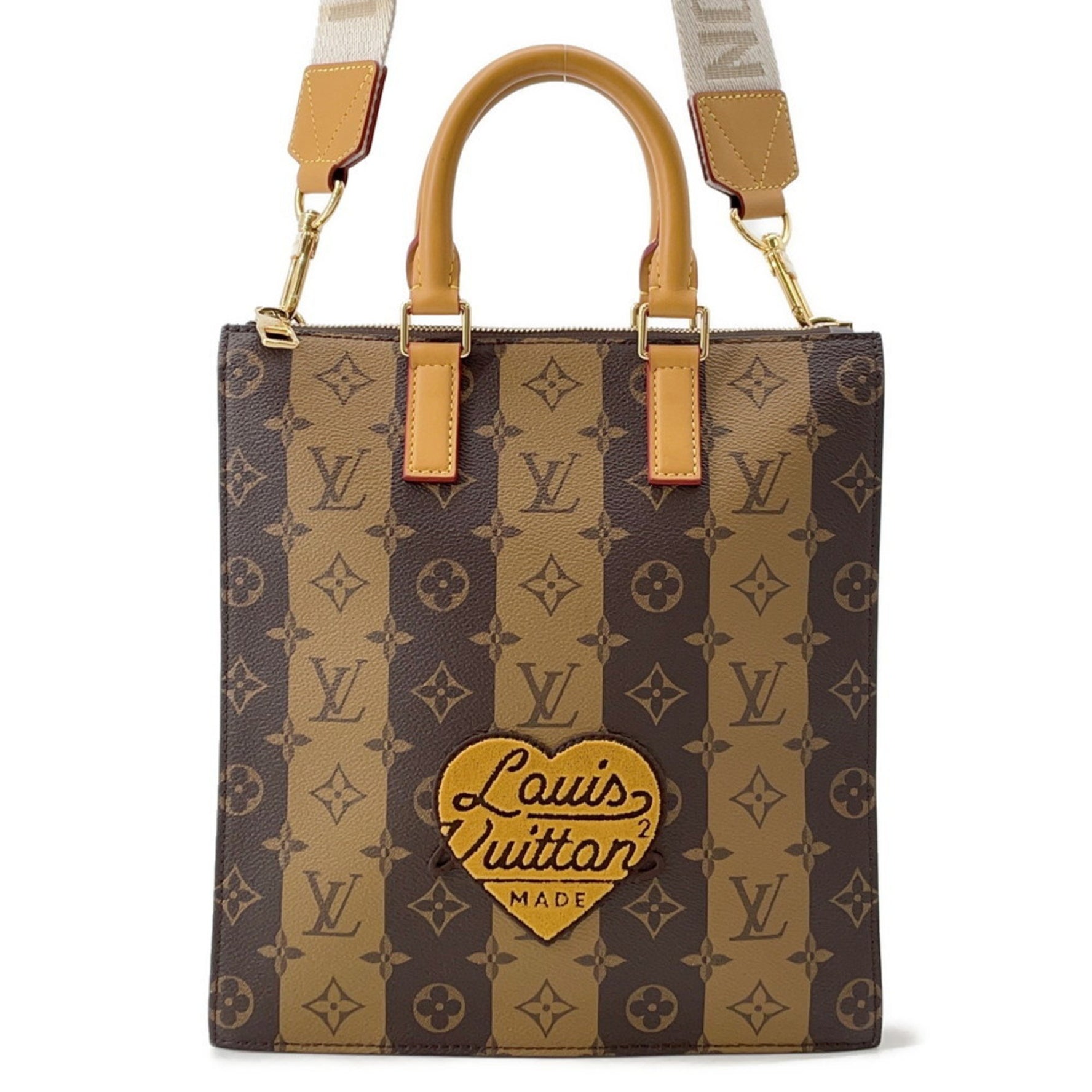 Louis Vuitton Monogram Stripe Sac Plat Handbag Shoulder Bag in Collaboration with NIGO