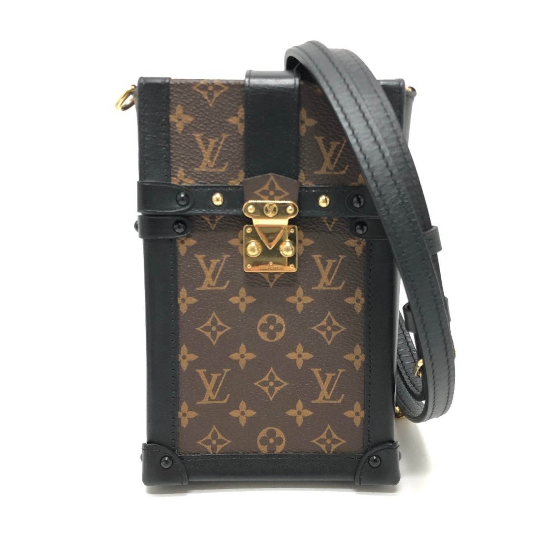Louis Vuitton Monogram Pochette Trunk Vertical Bag Shoulder Crossbody Canvas Men's Brown