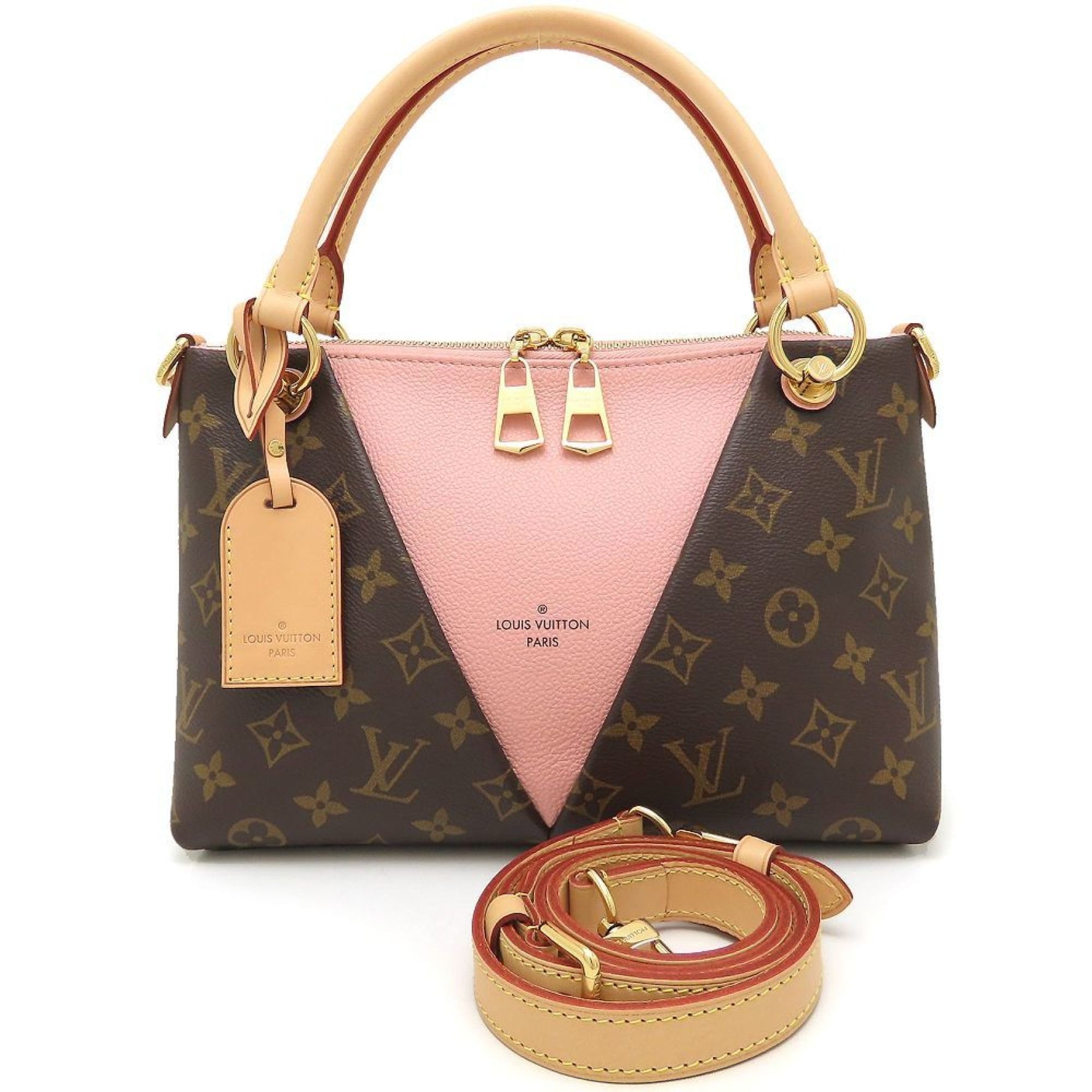 Louis Vuitton Monogram V Tote BB Handbag, Brown, Rose Poodle